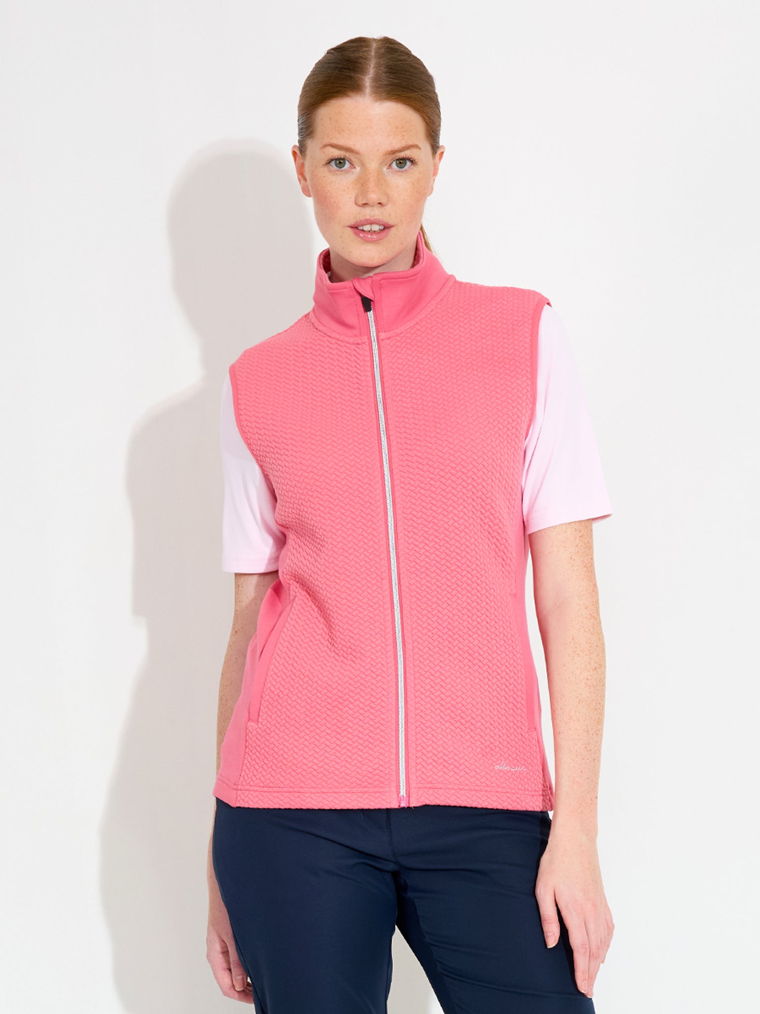 Lds Carden midlayer vest - lipstick – Abacus Sportswear
