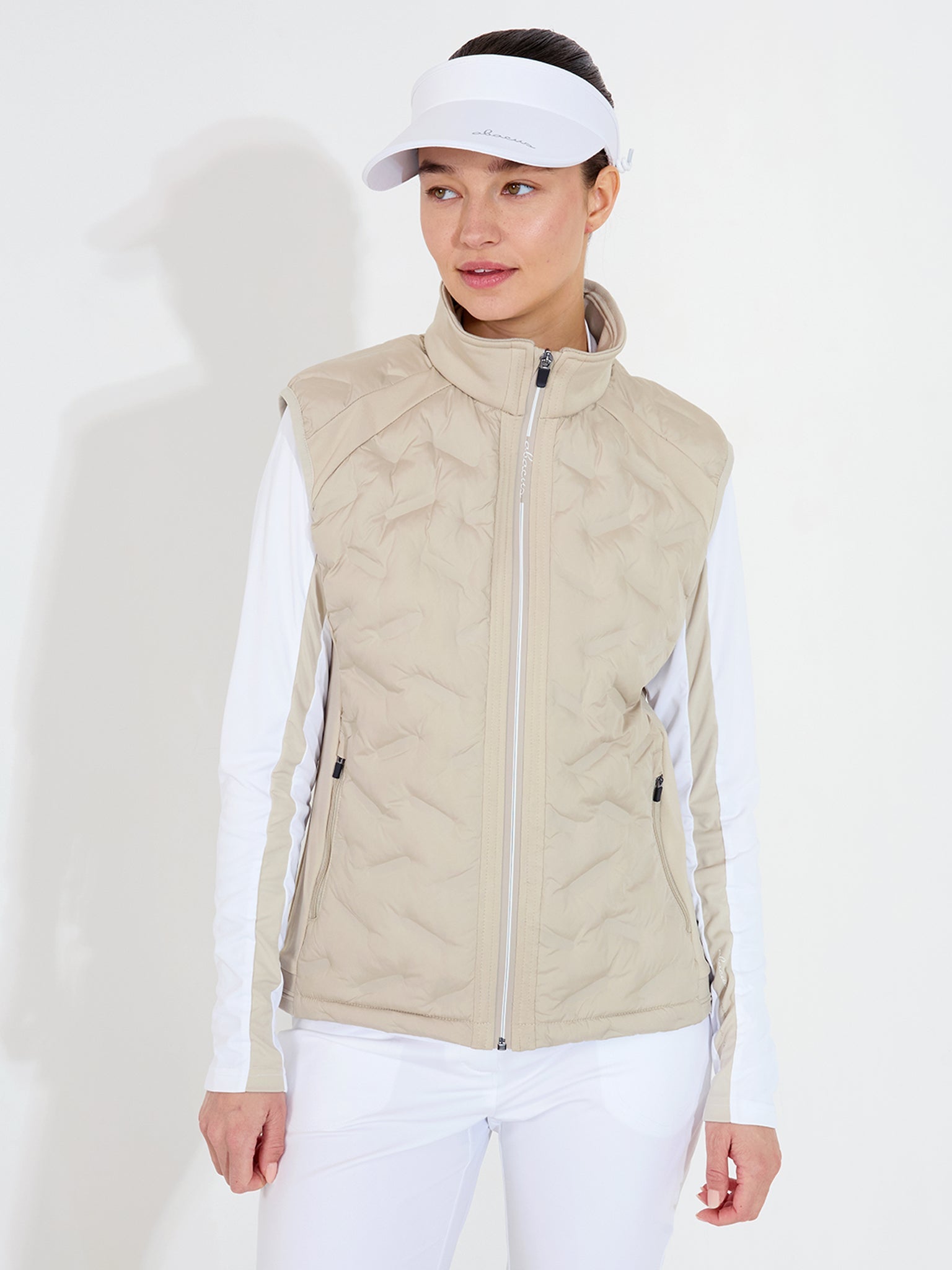 Lds Portrush hybrid vest - lt.sand – Abacus Sportswear