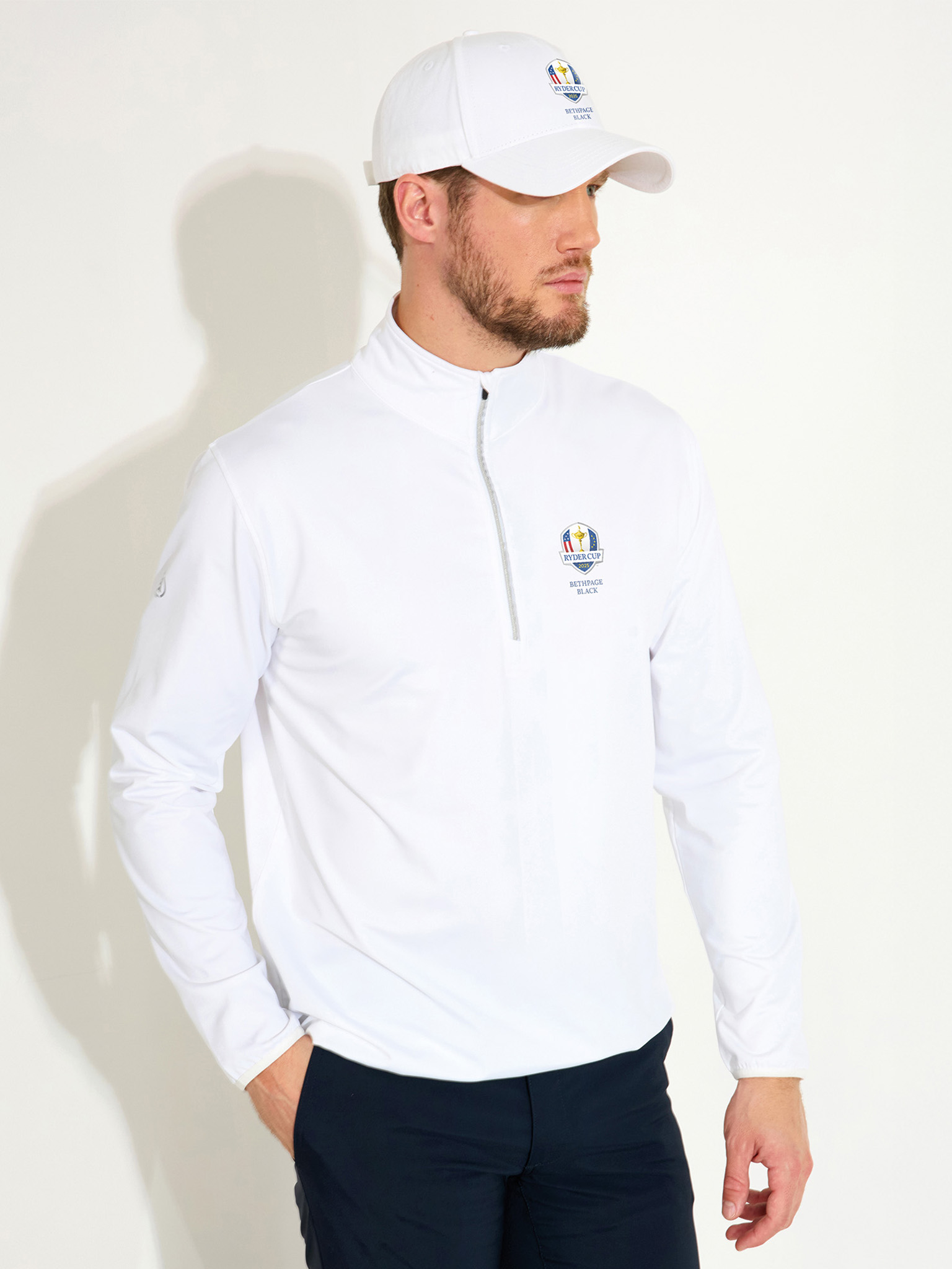 Mens RC25 Cradoc halfzip fleece - white in the group MEN / All clothing at Abacus Sportswear (0765100)