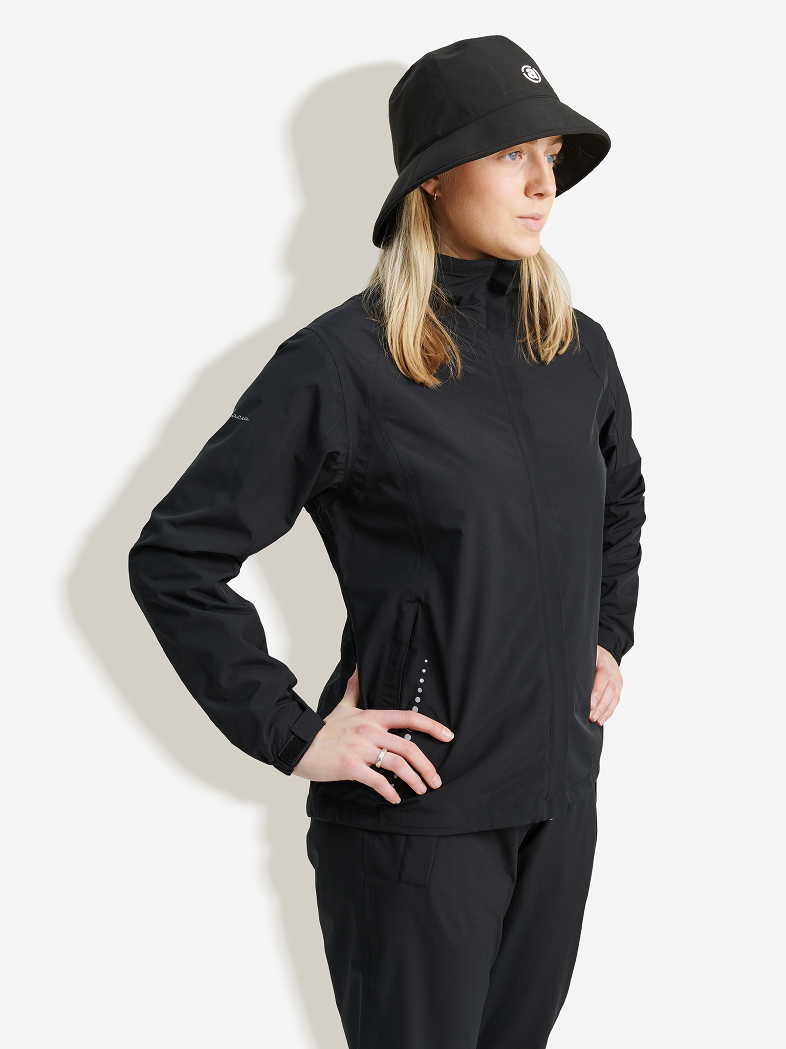 Lds Links stretch rainjacket - black in the group WOMEN / Rainwear at Abacus Sportswear (2076600)