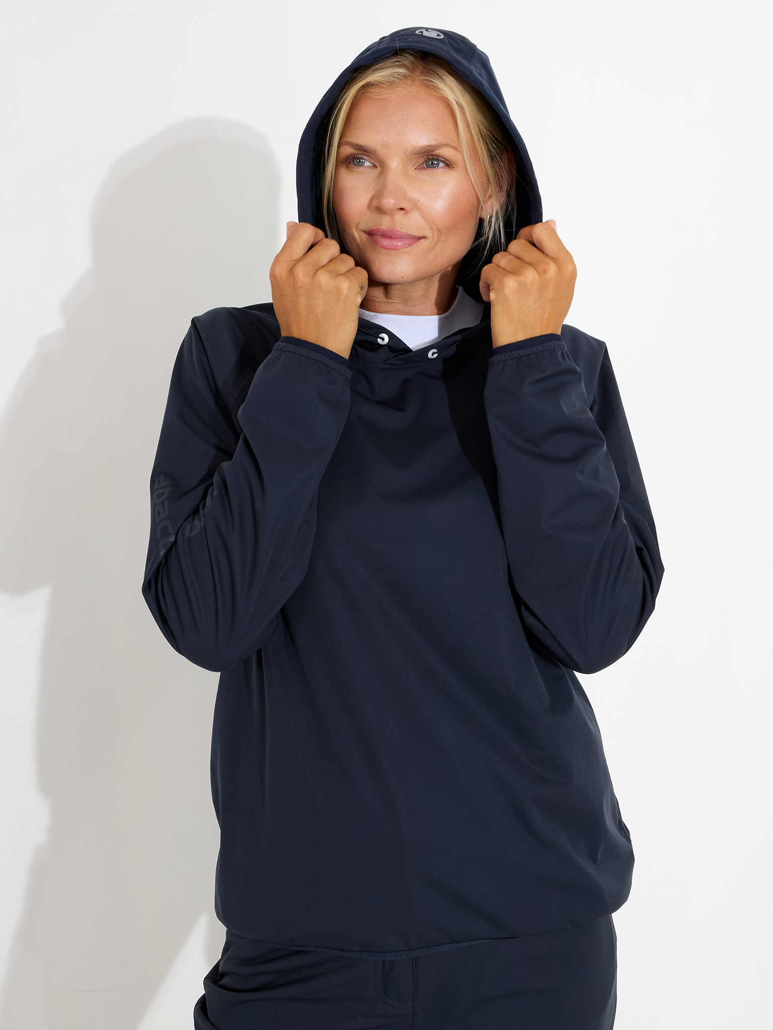 Lds Bounce waterproof hoodie - navy in the group WOMEN / Rainwear at Abacus Sportswear (2084300)