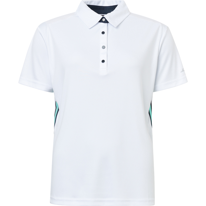 Lds Cherry stripe polo - aqua/white i gruppen DAM / Alla damkläder hos Abacus Sportswear (2705342)