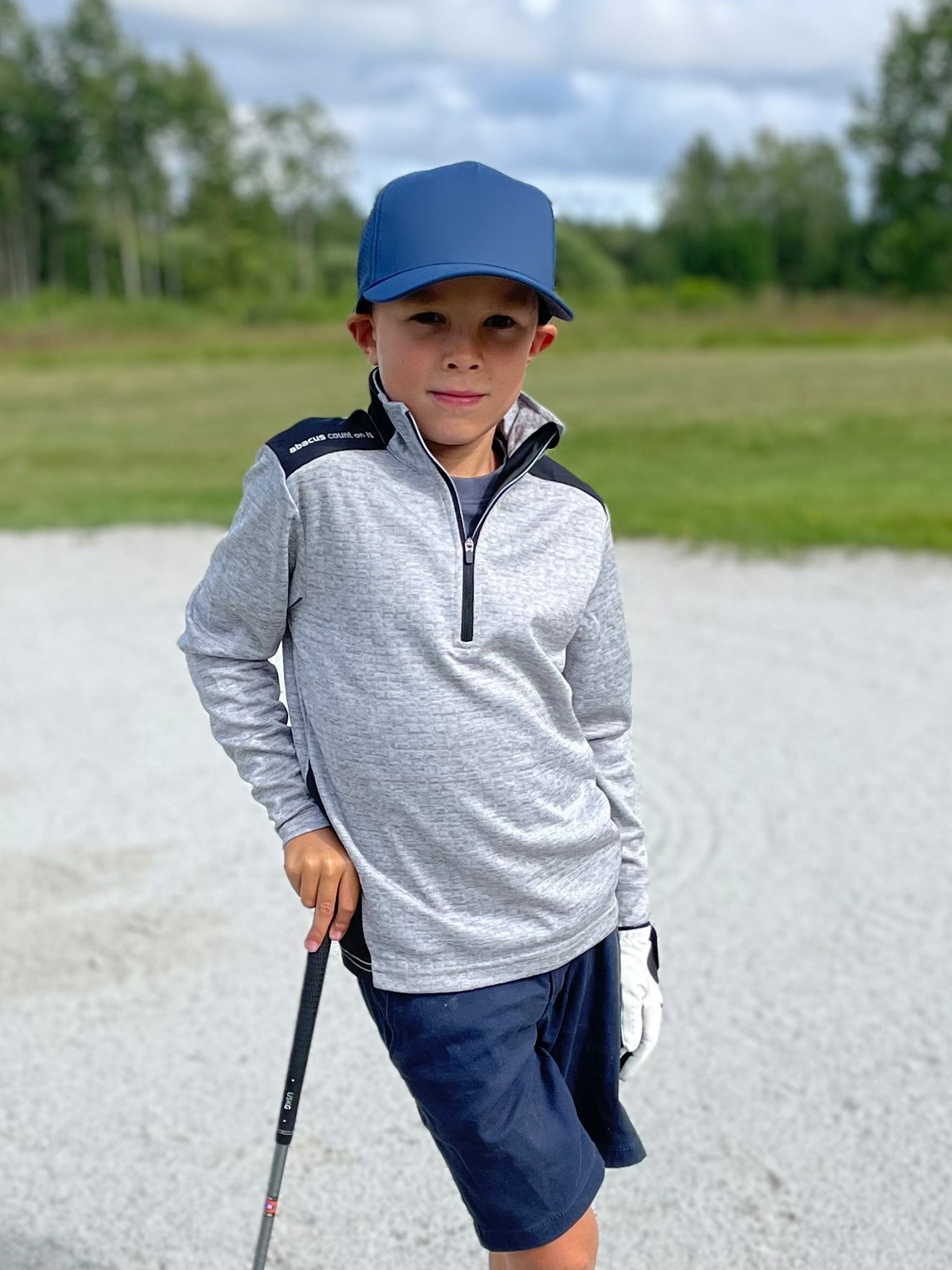 Jr Sunningdale halfzip fleece - lt.grey/black in the group JUNIOR / All clothing at Abacus Sportswear (5180789)