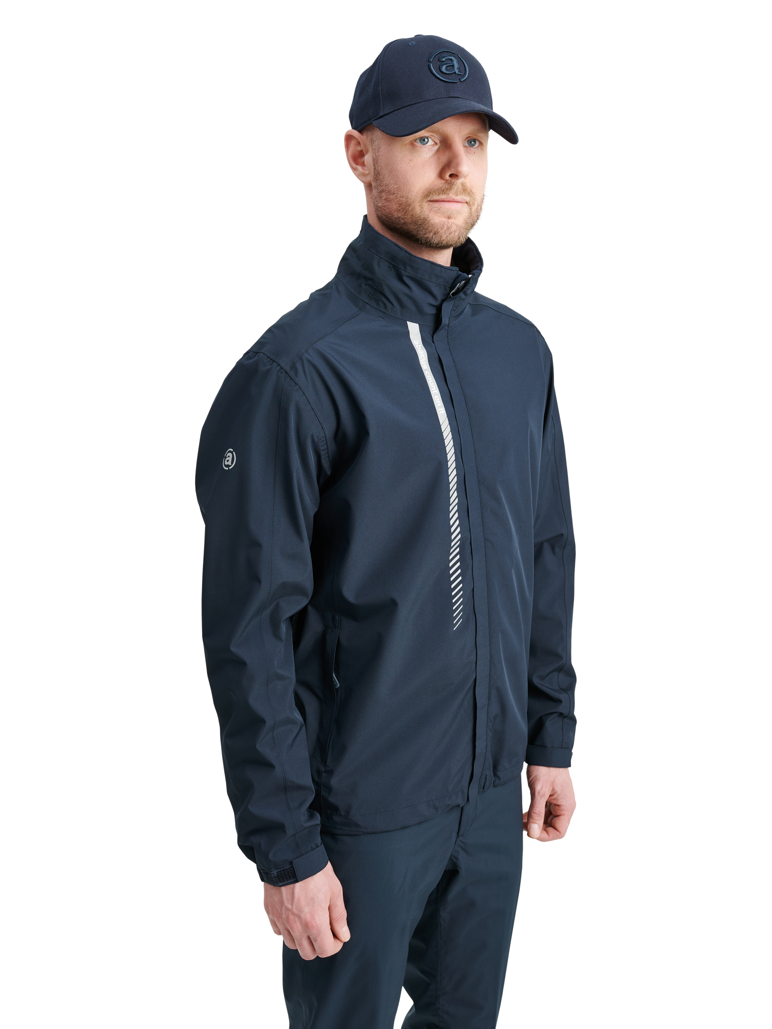 Mens Links stretch rainjacket - navy in the group MEN / Rainwear / Links | Men at Abacus Sportswear (6076300)