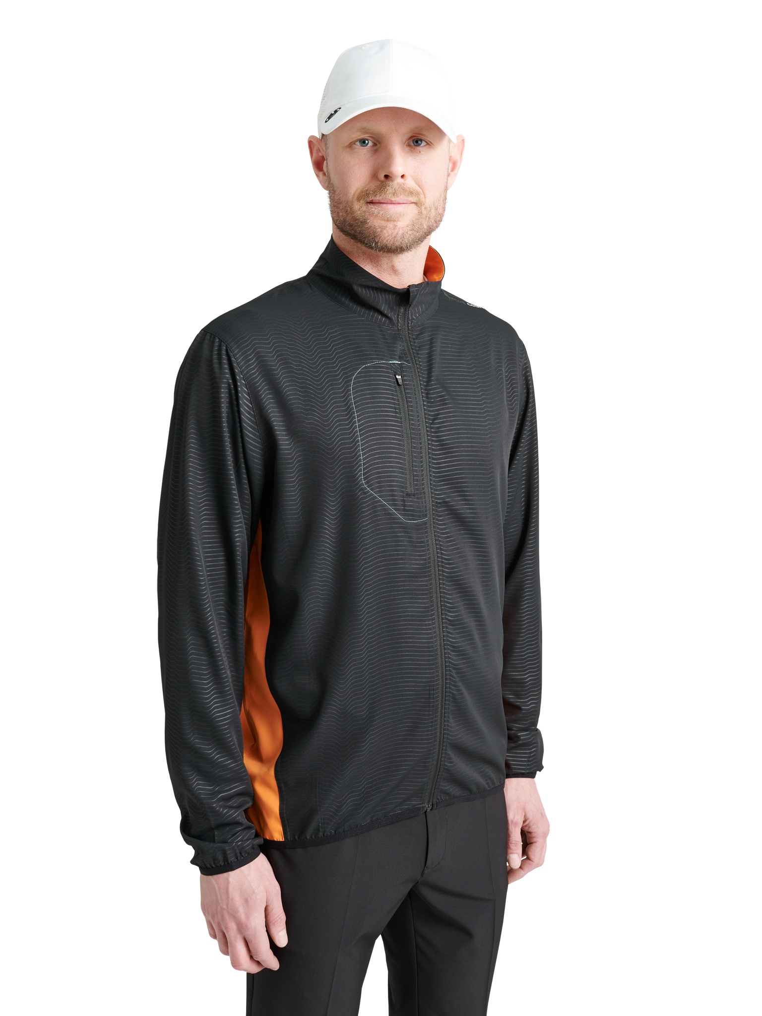 Mens Lanark stretch windjacket - black/mandarin in the group MEN / All clothing at Abacus Sportswear (6296699)