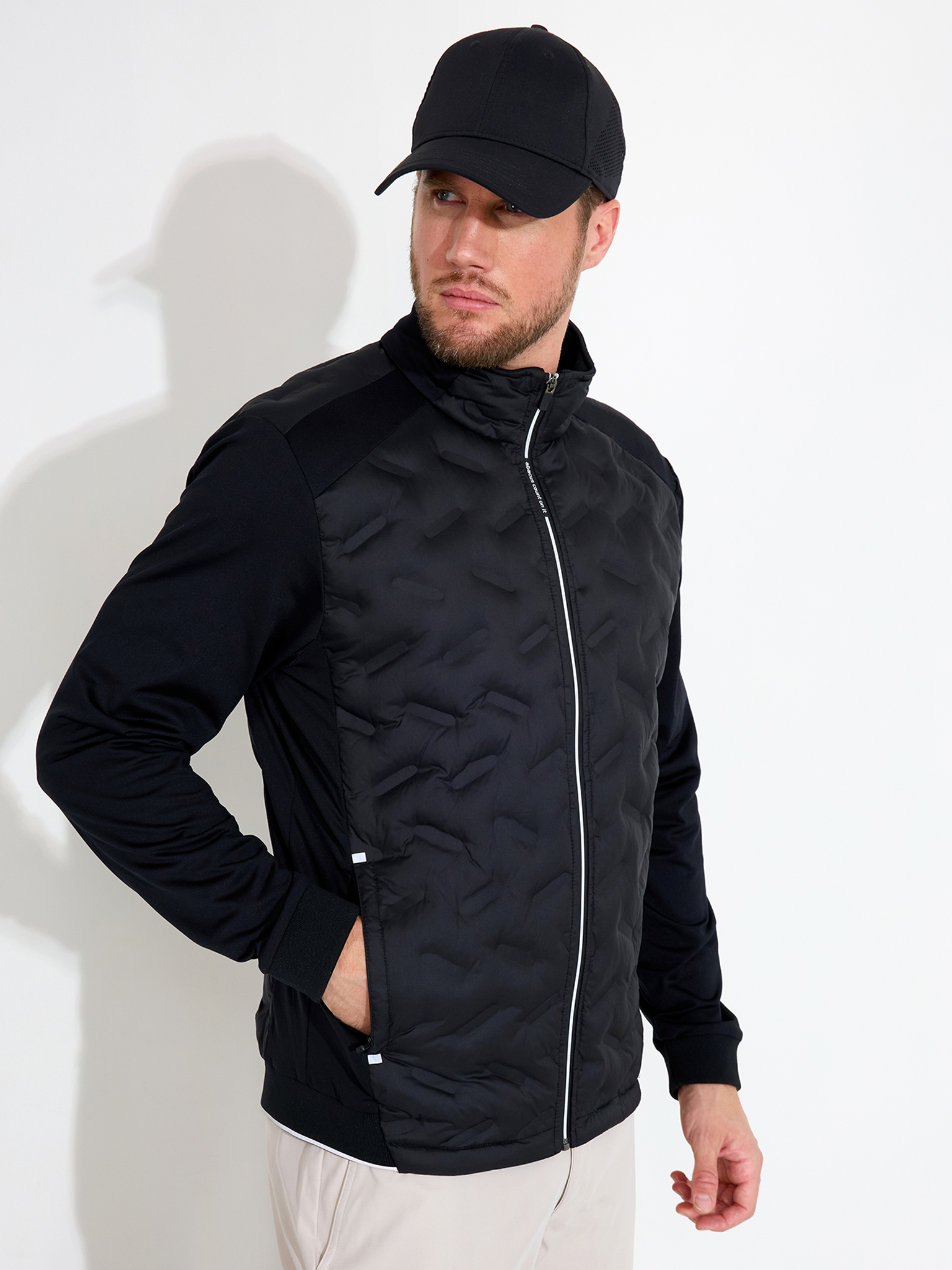 Mens Portrush hybrid jacket - black i gruppen HERR / Alla herrkläder hos Abacus Sportswear (6344600)