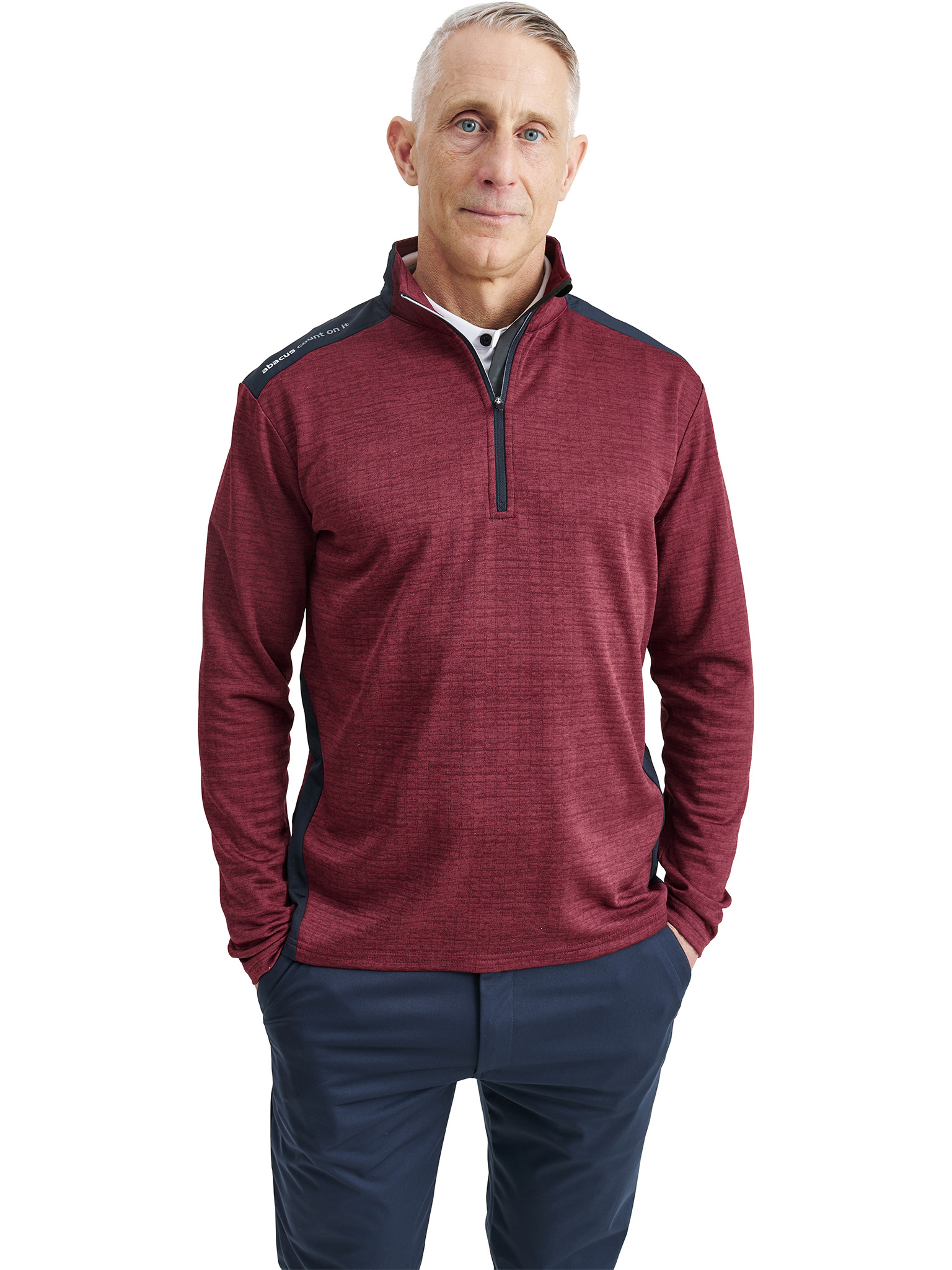 Mens Sunningdale halfzip - cranberry i gruppen HERR / Alla herrkläder hos Abacus Sportswear (6380411)