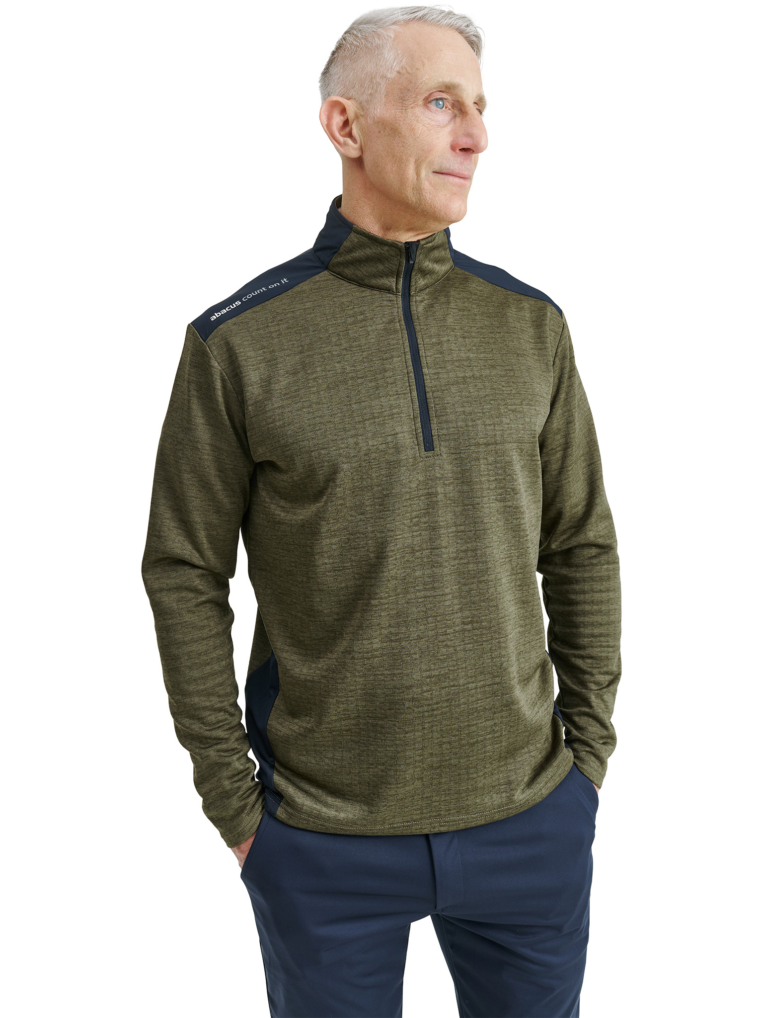 Mens Sunningdale halfzip - olive in the group MEN / All clothing at Abacus Sportswear (6380510)