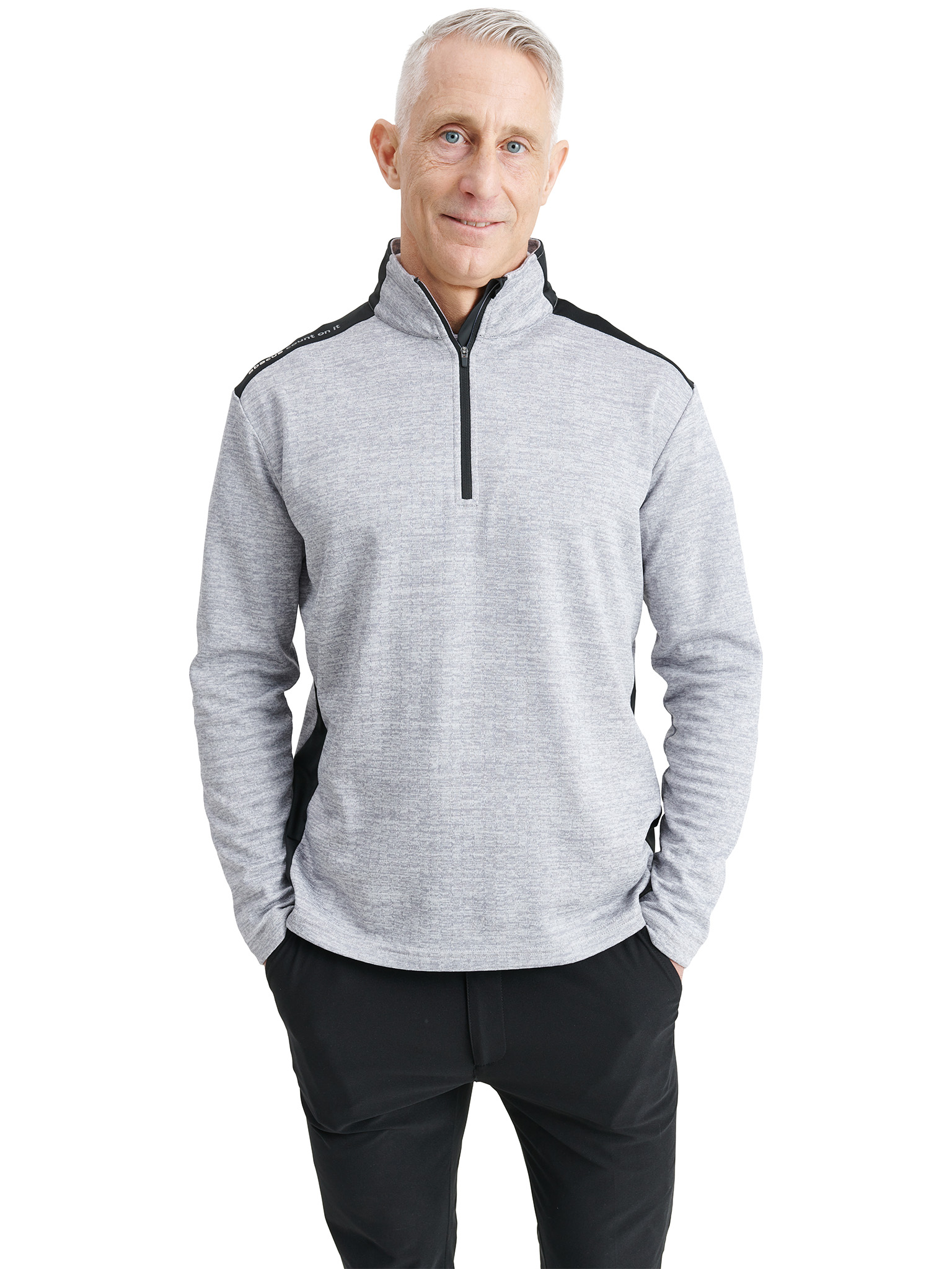 Mens Sunningdale halfzip - lt.grey/black i gruppen HERR / Alla herrkläder hos Abacus Sportswear (6380789)