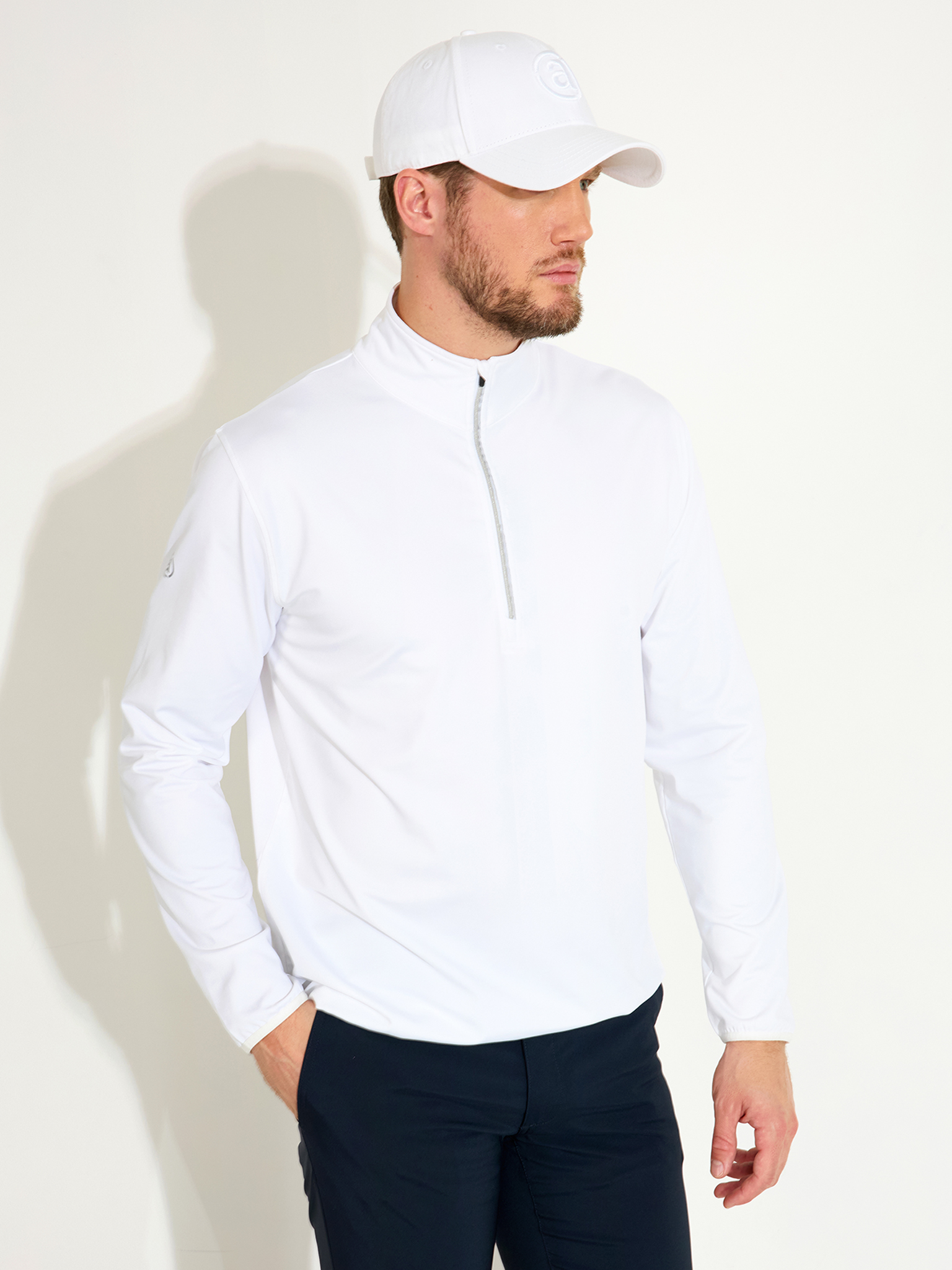 Mens Cradoc halfzip fleece - white i gruppen HERR / Alla herrkläder hos Abacus Sportswear (6392100)