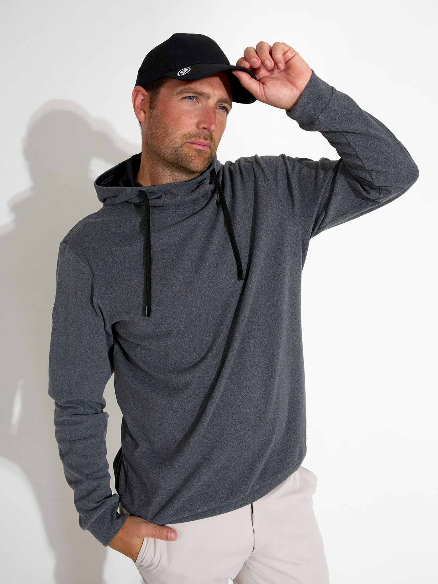 Mens Banff hoodie - dk.greymelange i gruppen HERR / Tröjor hos Abacus Sportswear (6395670)