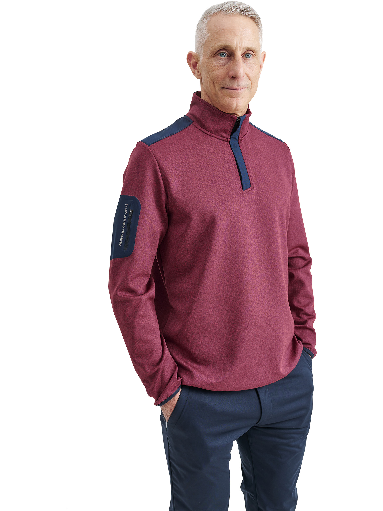 Mens Scramble halfzip - cranberry in the group MEN / All clothing at Abacus Sportswear (6409411)