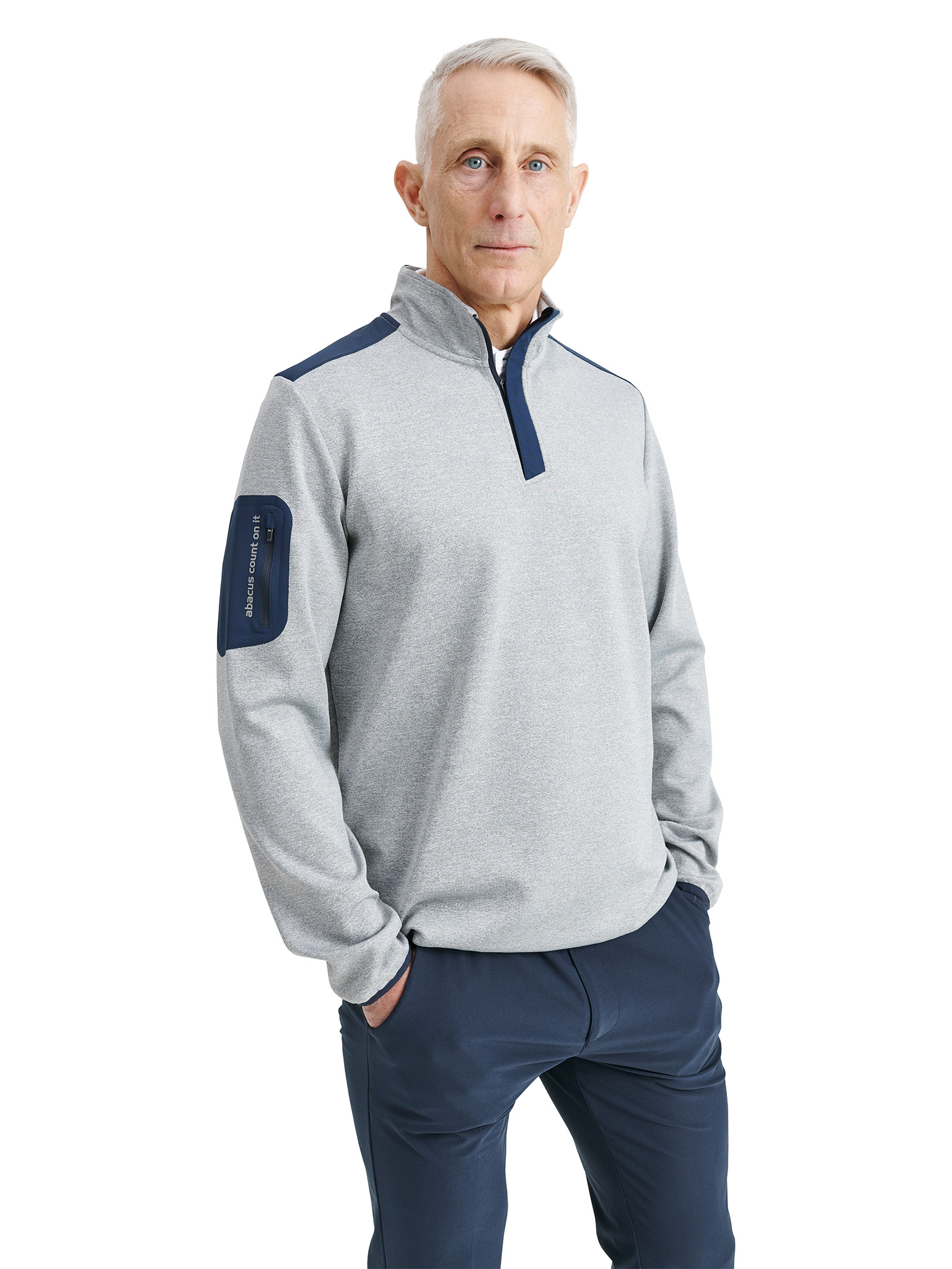 Mens Scramble halfzip - lt.greymelange in the group MEN / All clothing at Abacus Sportswear (6409702)