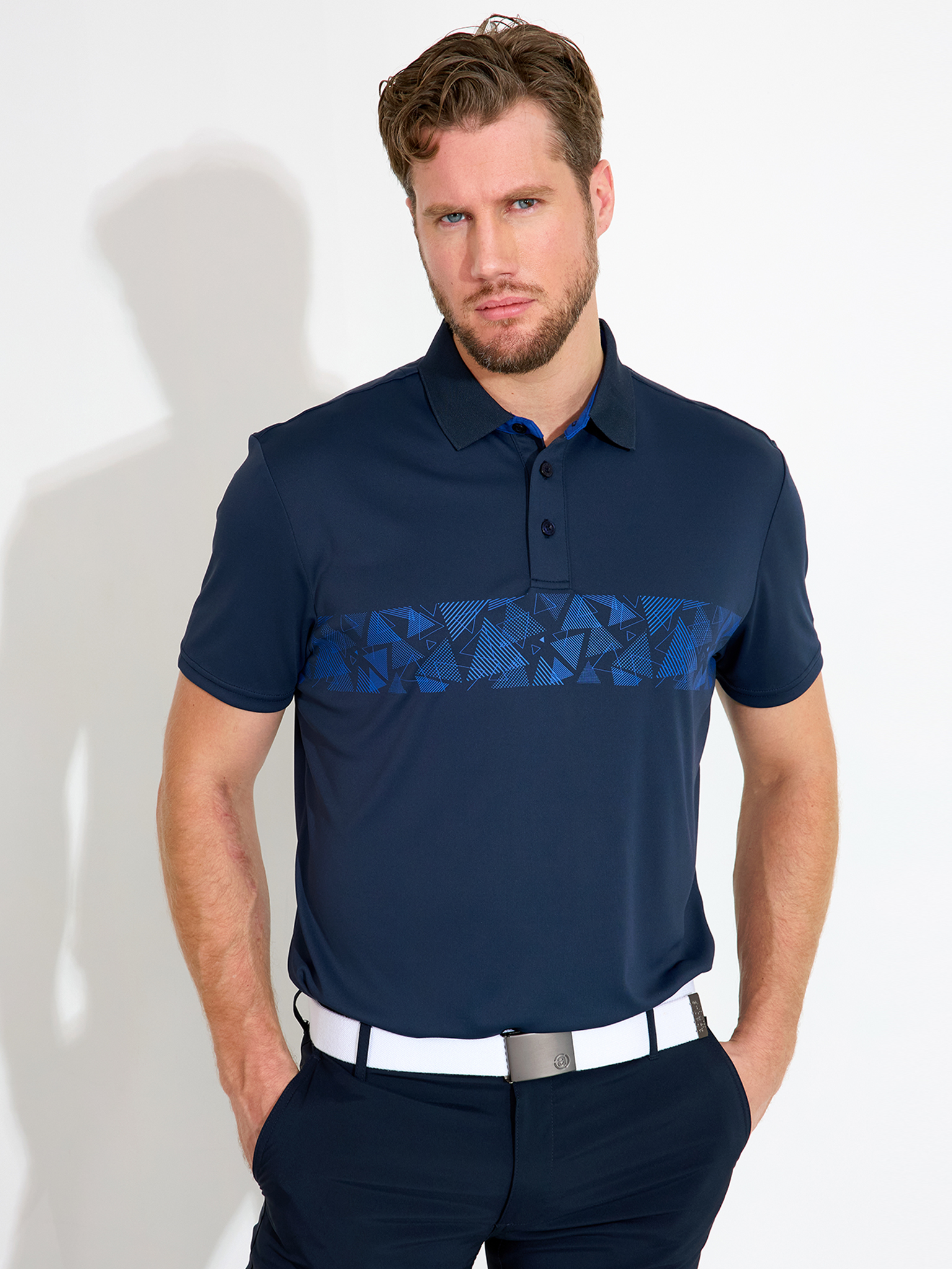 Mens Walton drycool polo - navy in the group MEN / Spring collection at Abacus Sportswear (6733300)