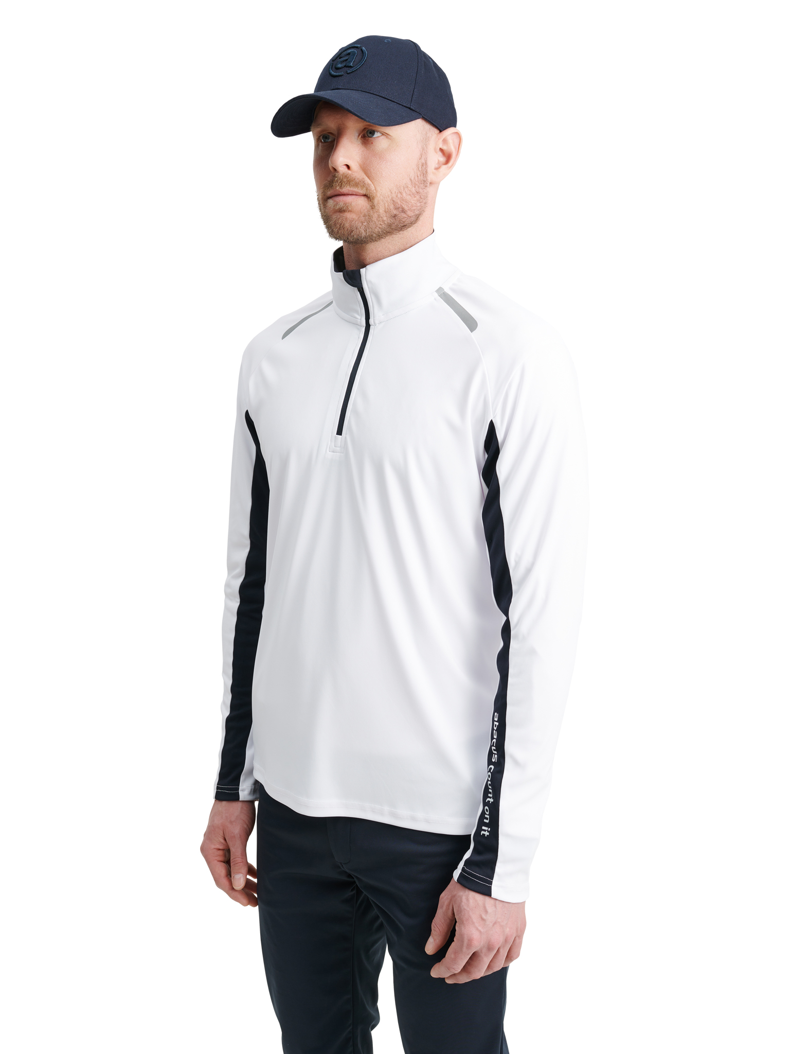 Mens Cypress longsleeve - white/navy i gruppen HERR / Alla herrkläder hos Abacus Sportswear (6740193)