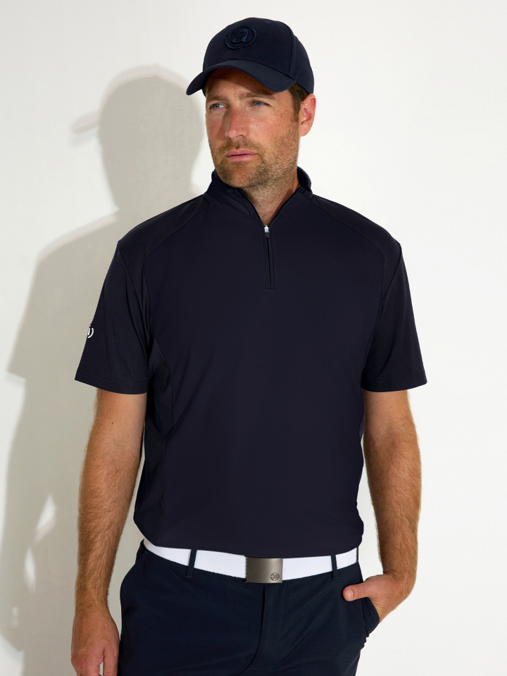 Mens Turnberry polo - white/navy i gruppen HERR / Pikéer hos Abacus Sportswear (6786193)