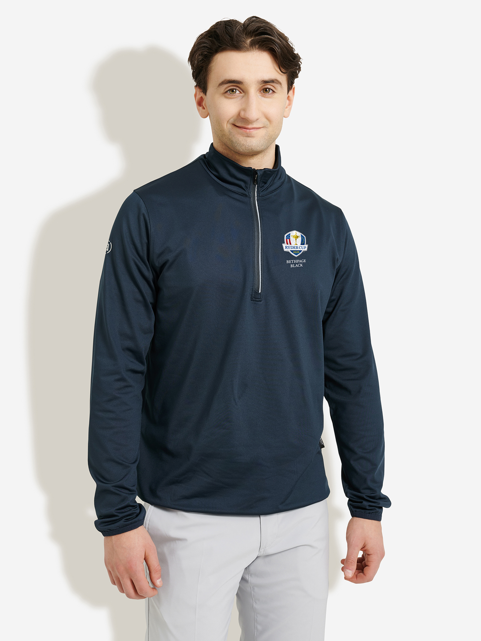 Mens RC25 Cradoc halfzip fleece - navy
