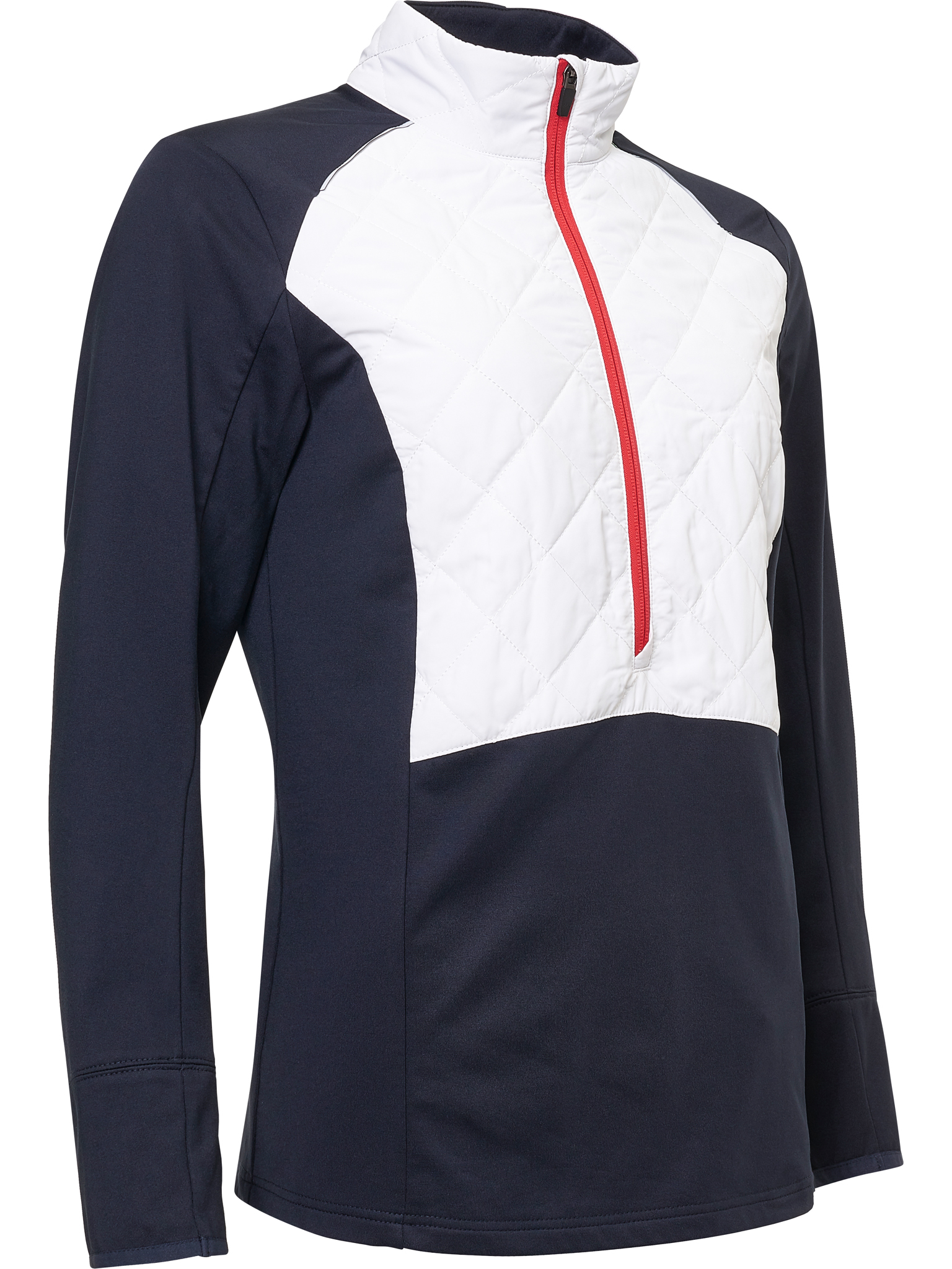 Lds Troon hybrid 1/2 zip - navy/white