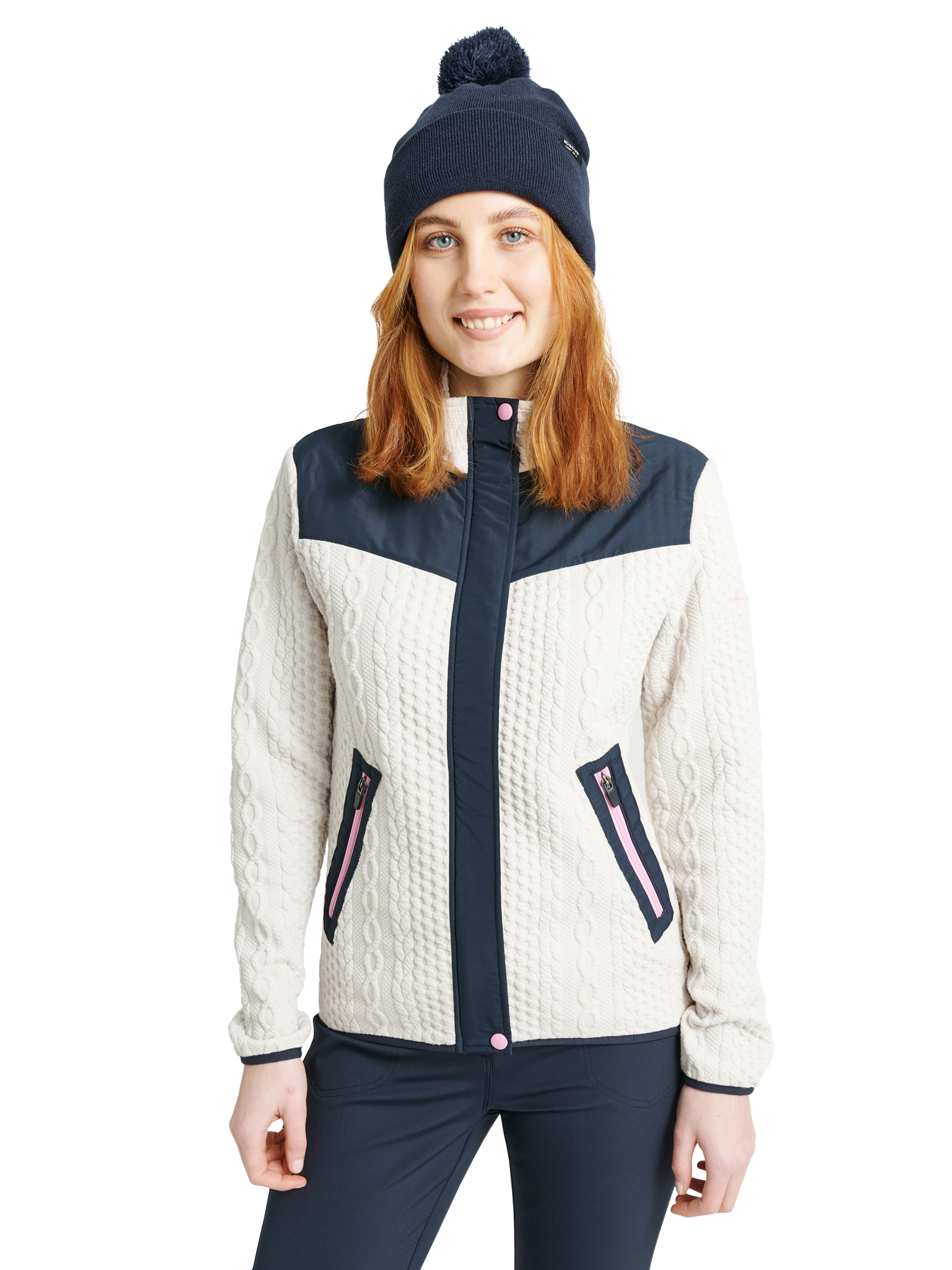 Lds Adare midlayer jacket - navy/peony