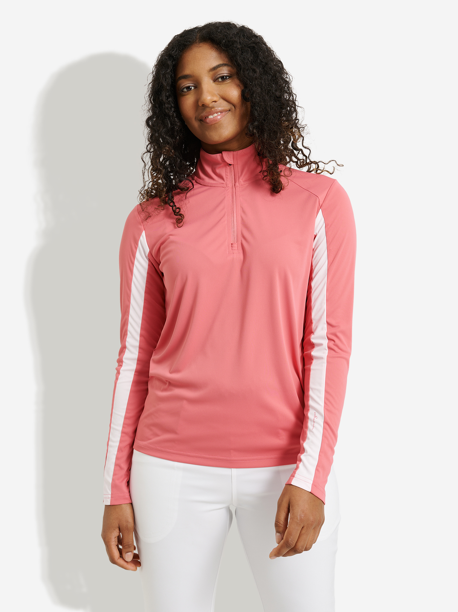Lds Aloha UV longsleeve - lipstick