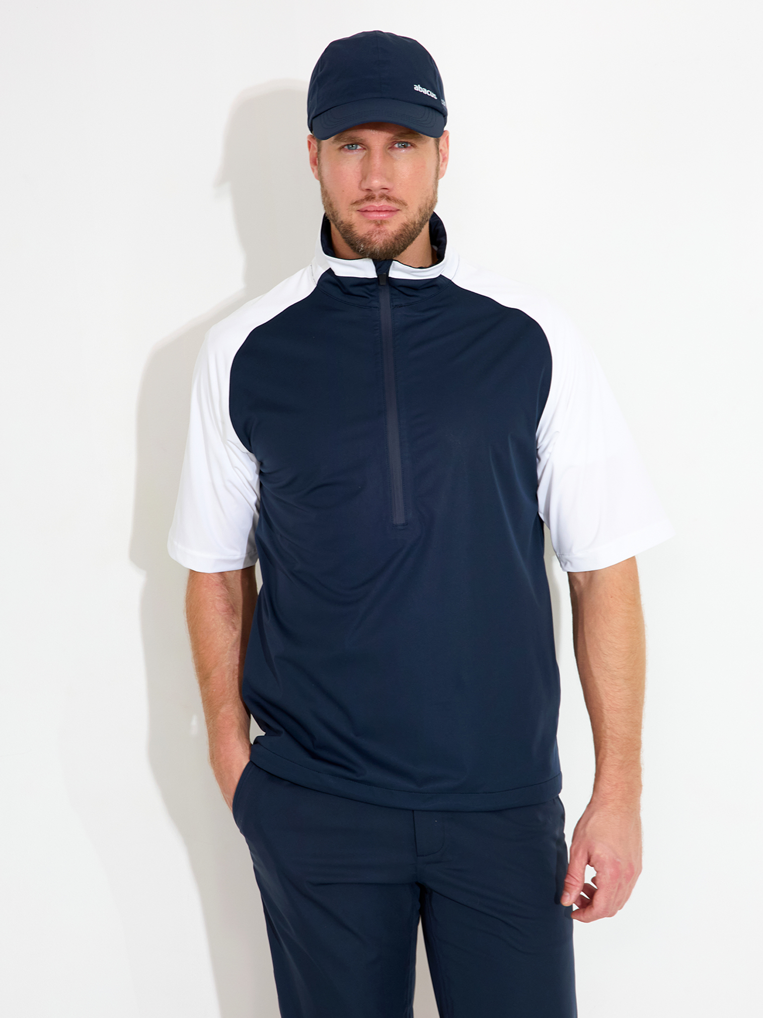 Mens Bounce rainshirt - navy/white