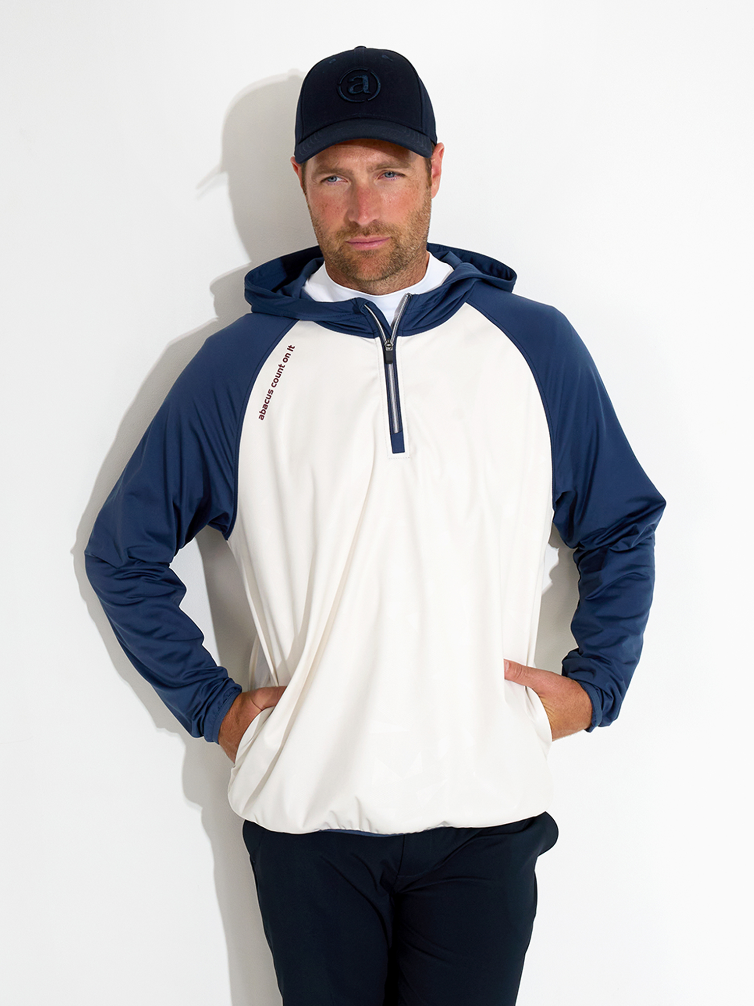 Mens Kingsbarns hybrid hoodie - steelblue