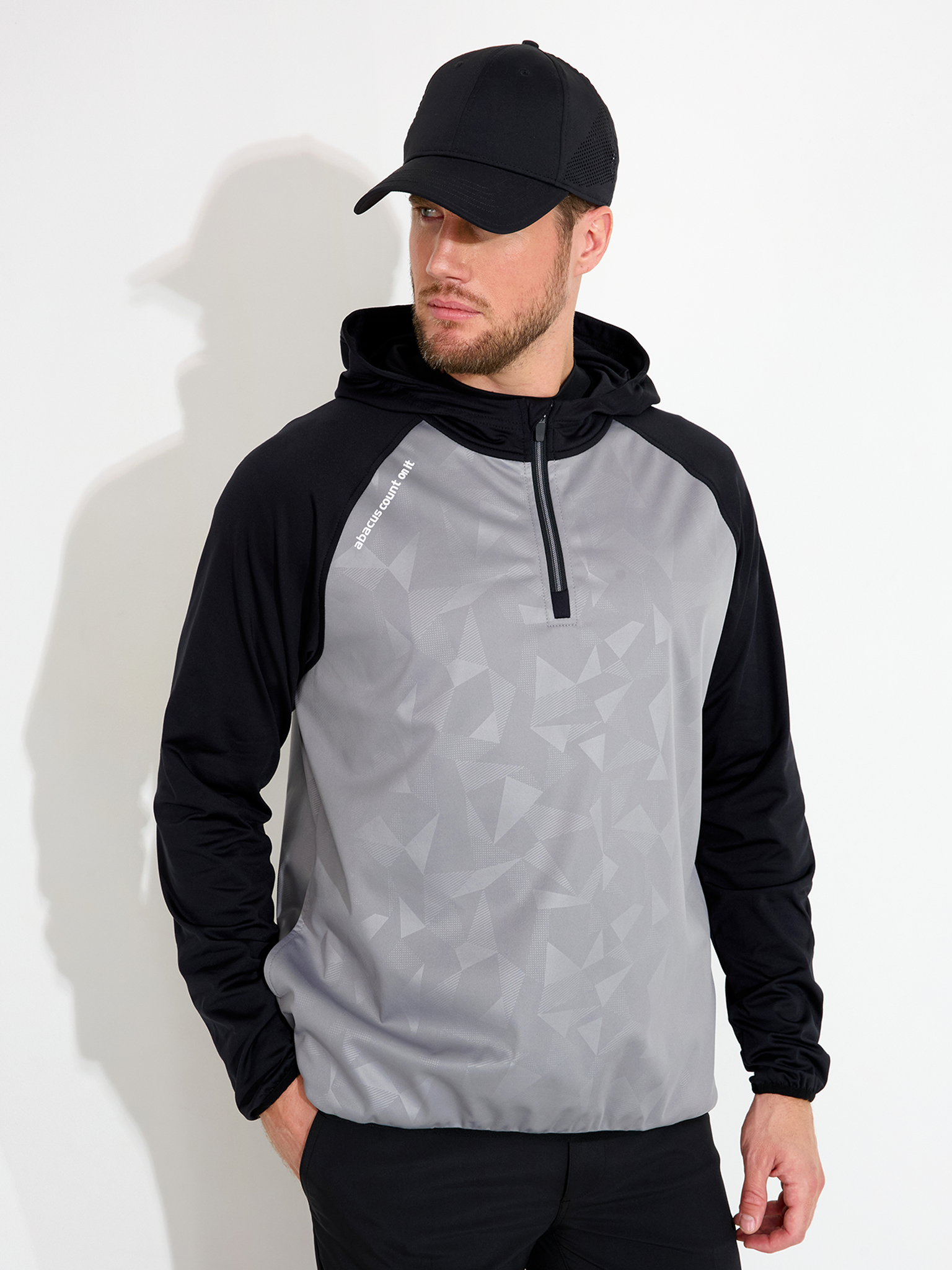 Mens Kingsbarns hybrid hoodie - grey