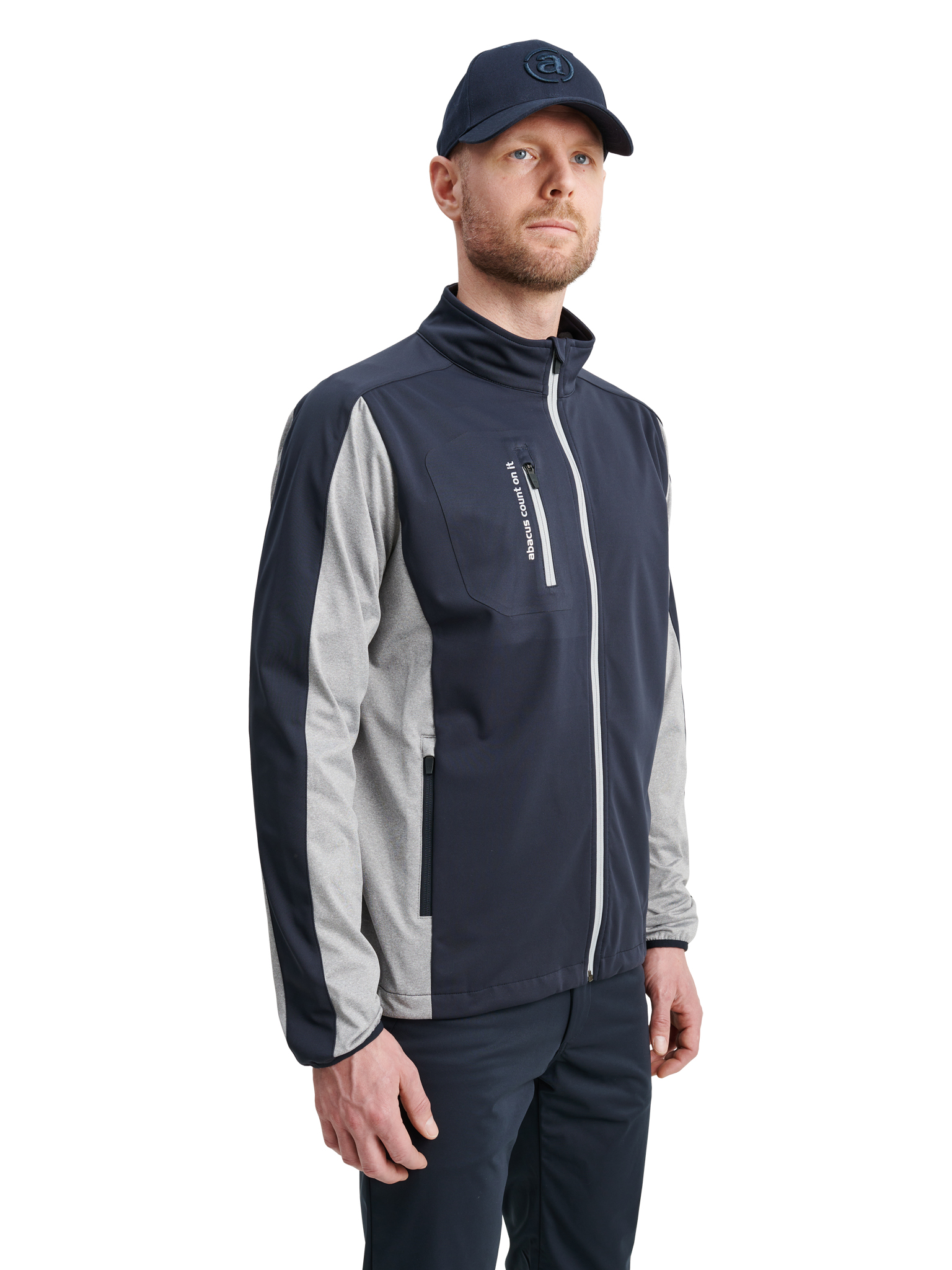 Mens Dornoch stretch jacket - navy/lt.grey