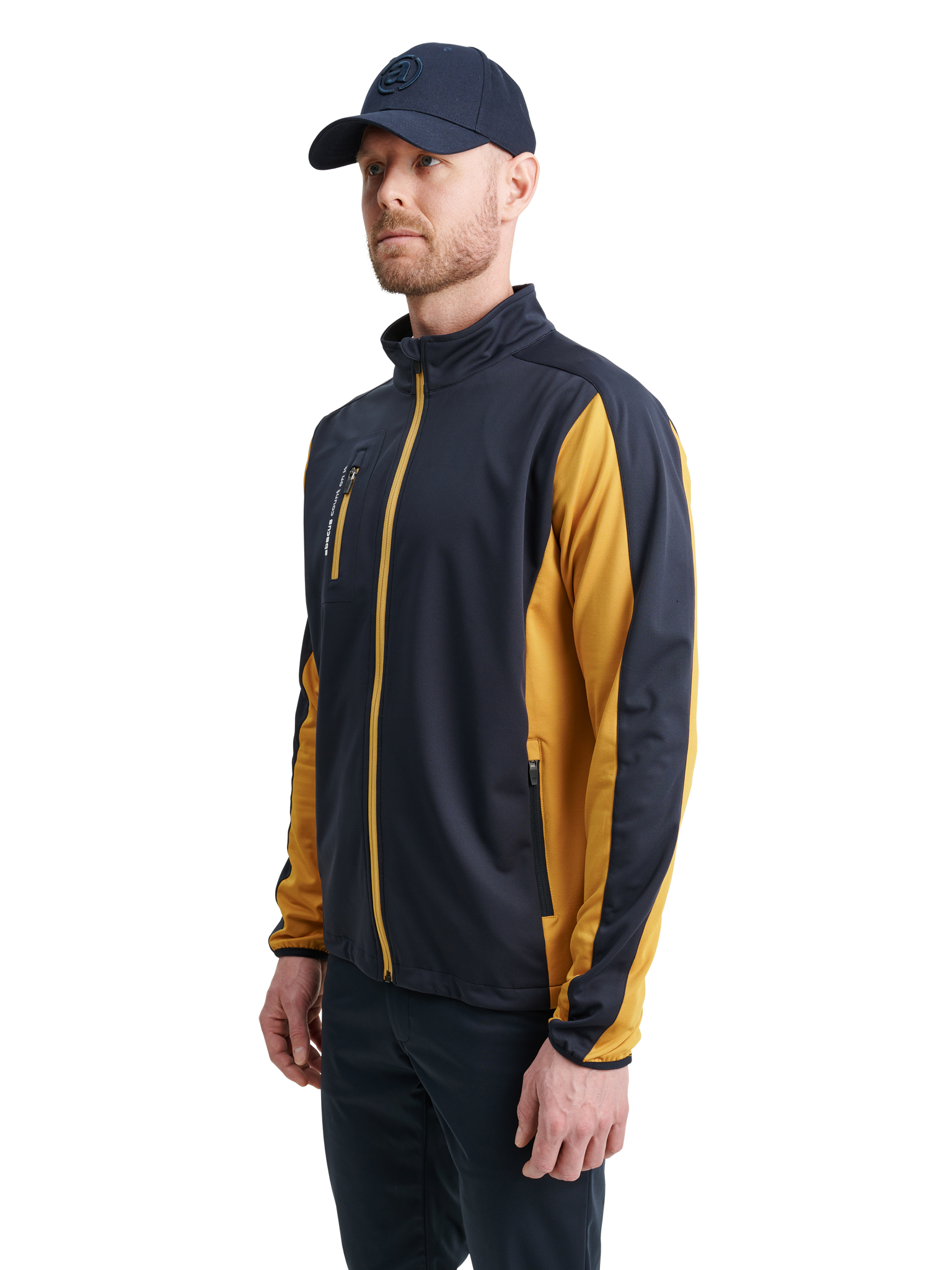 Mens Dornoch stretch jacket - navy/harvest