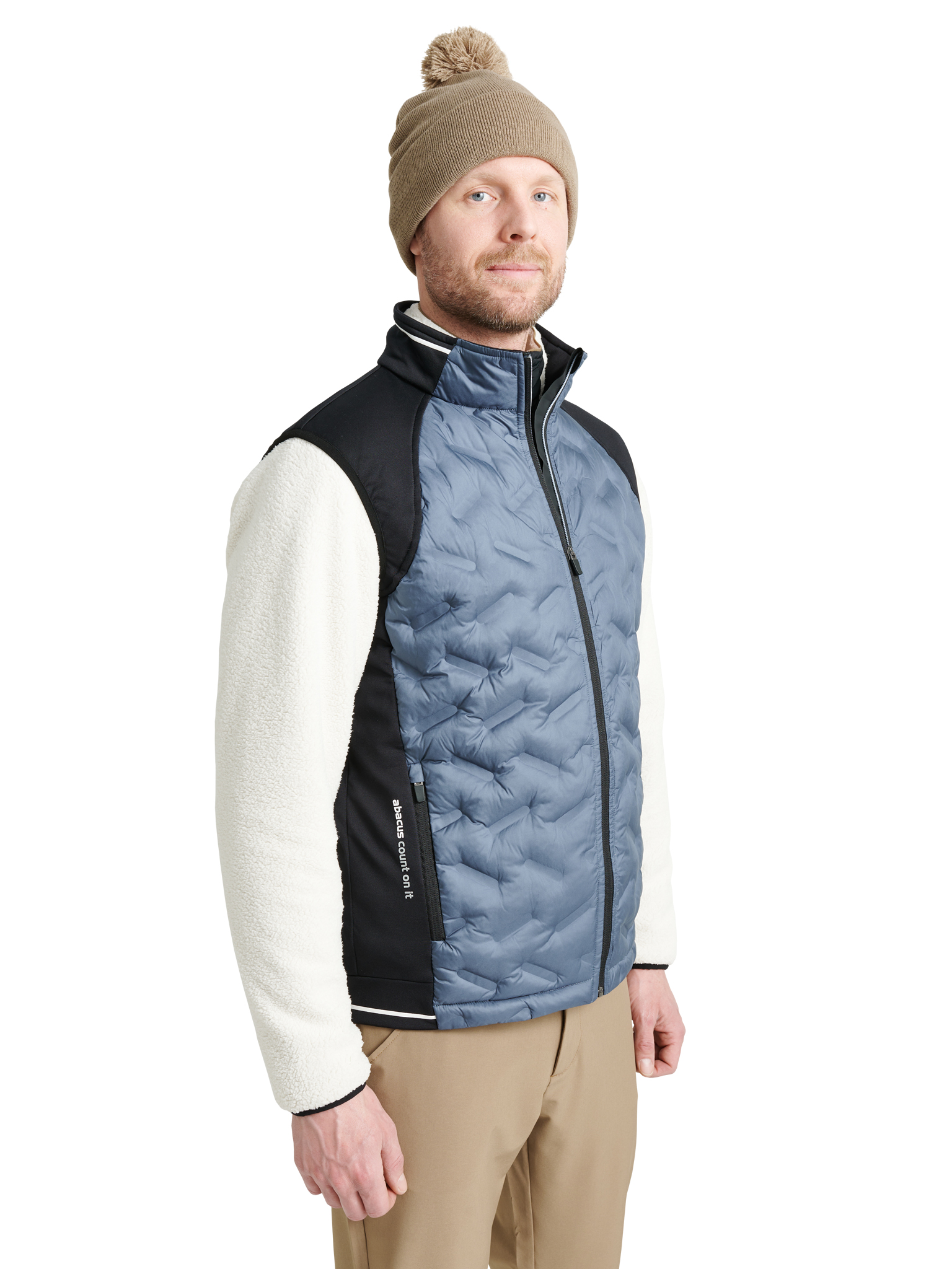 Mens Grove hybrid vest - dusty blue