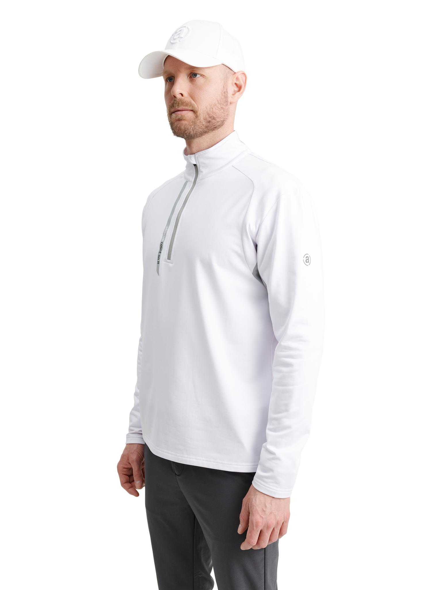 Mens Sherwood halfzip fleece - white