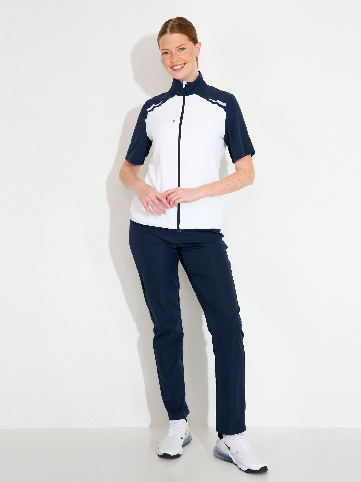 Lds Lanark stretch windshirt - white/navy Jackets - WOMEN | Golf