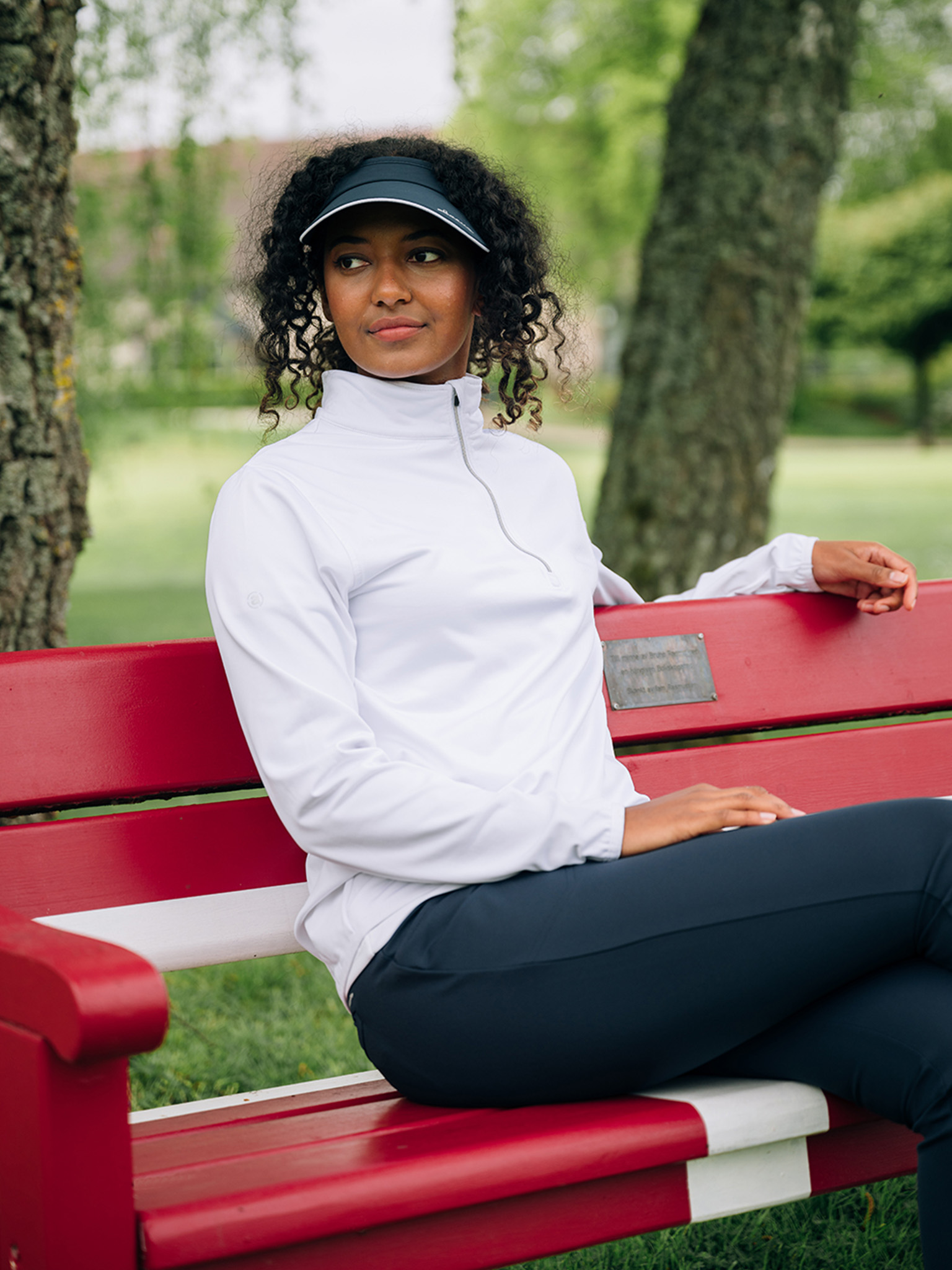 Lds Cradoc halfzip fleece - white Sweaters - WOMEN | Golf clothing