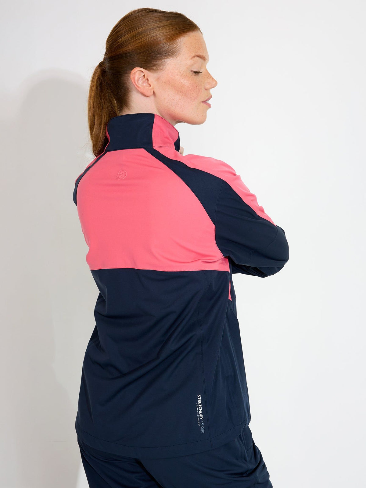 Lds Bounce rainjacket - navy/lipstick-4