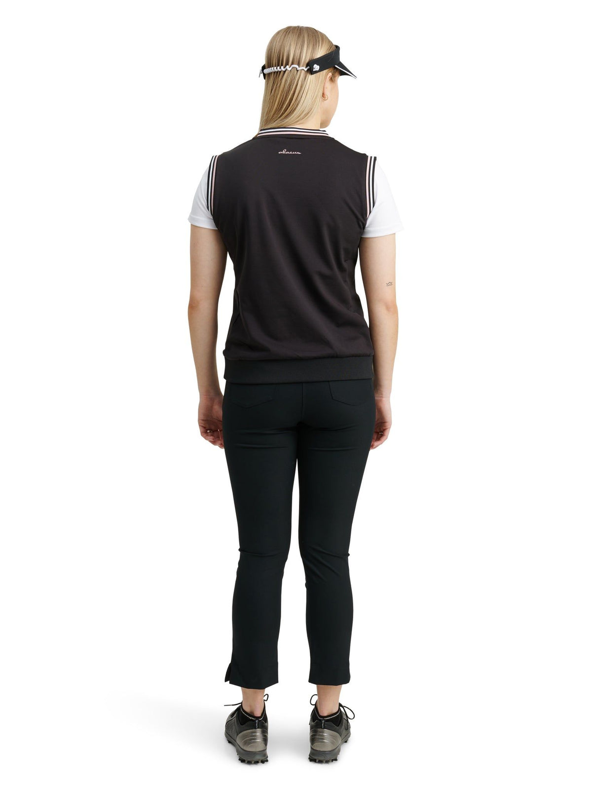 Lds Dornoch hybrid vest - black/begonia-6
