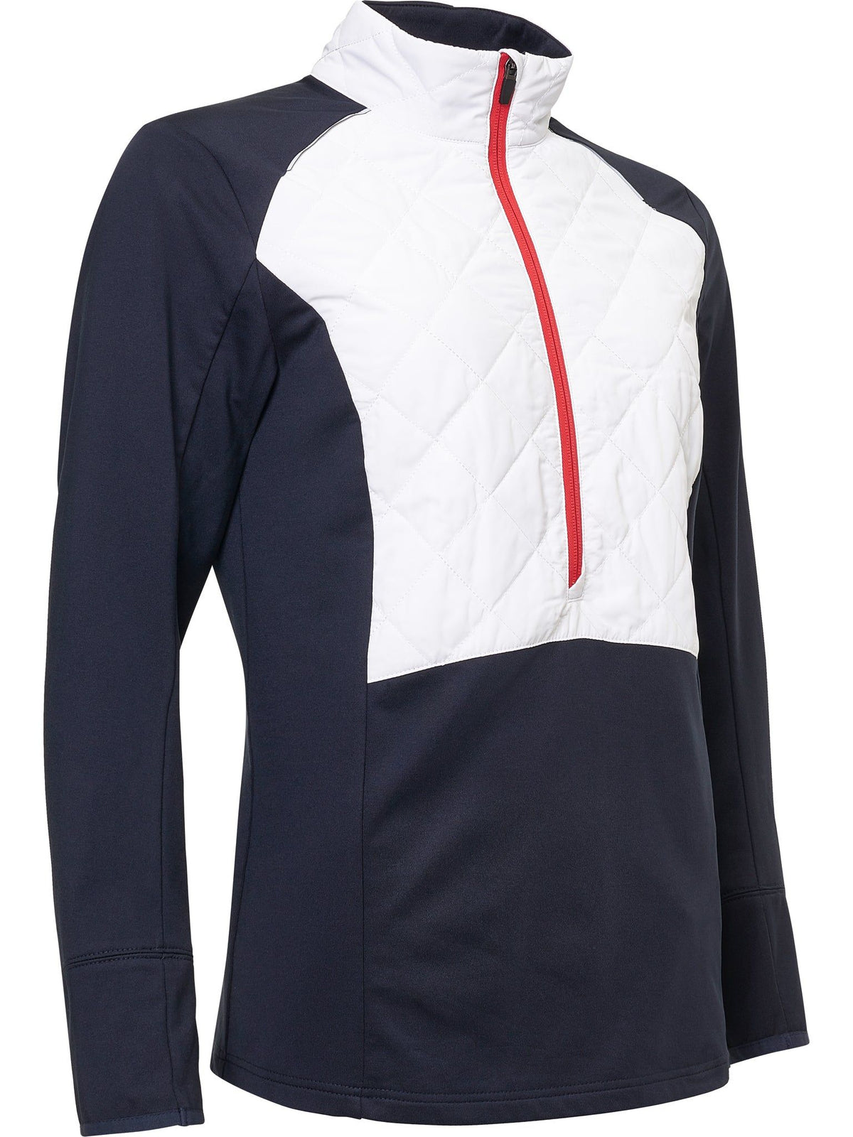 Lds Troon hybrid 1/2 zip - navy/white-1