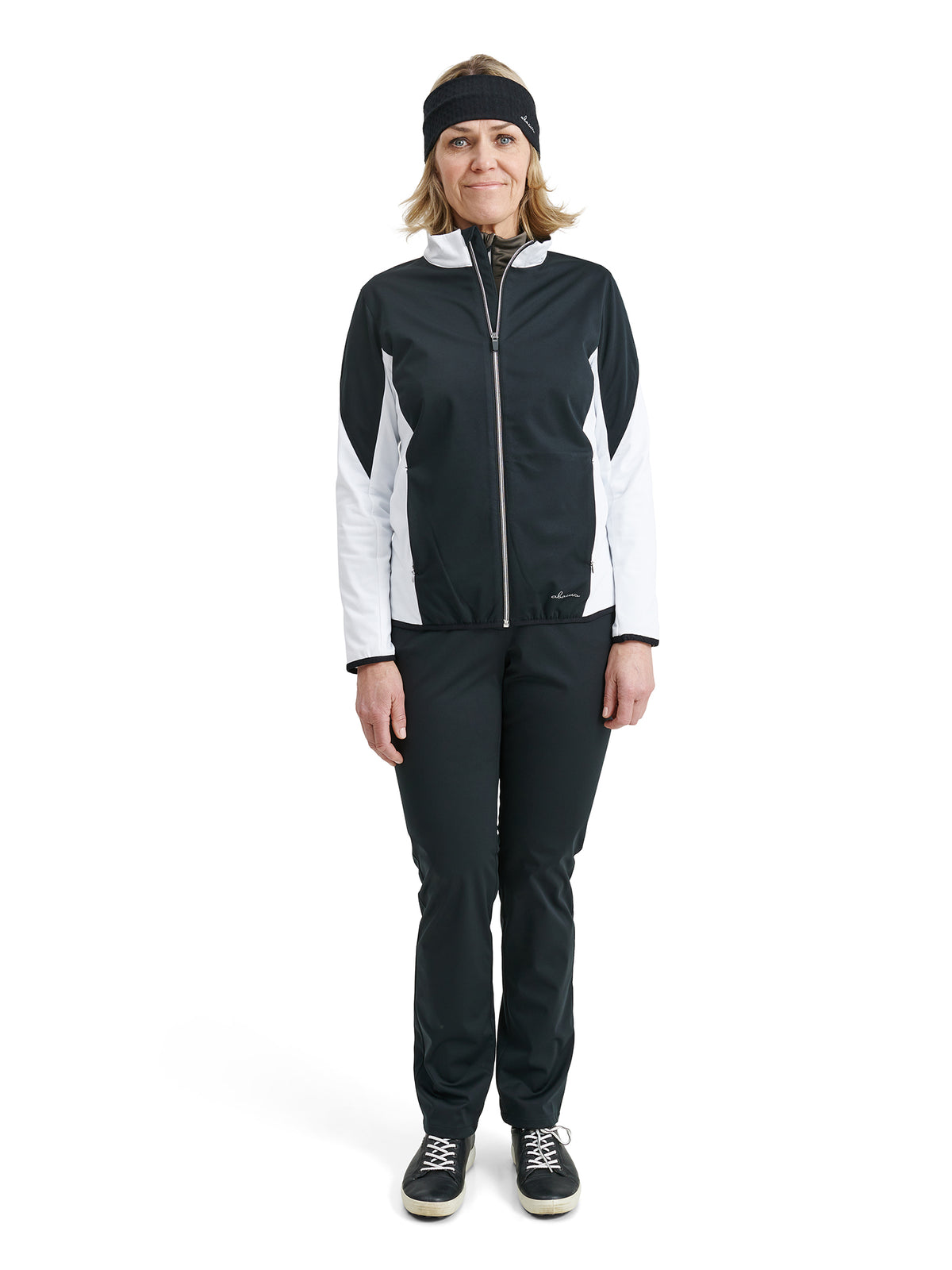 Lds Dornoch softshell hybrid jacket - black/white-4