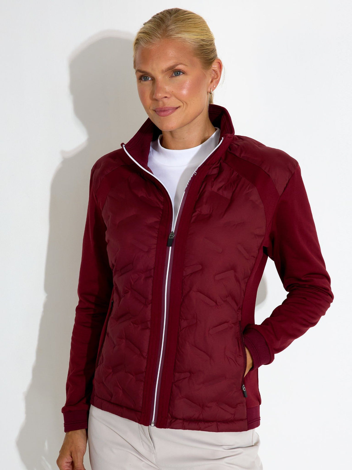 Lds Portrush hybrid jacket - cranberry-1