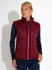 Lds Portrush hybrid vest - cranberry