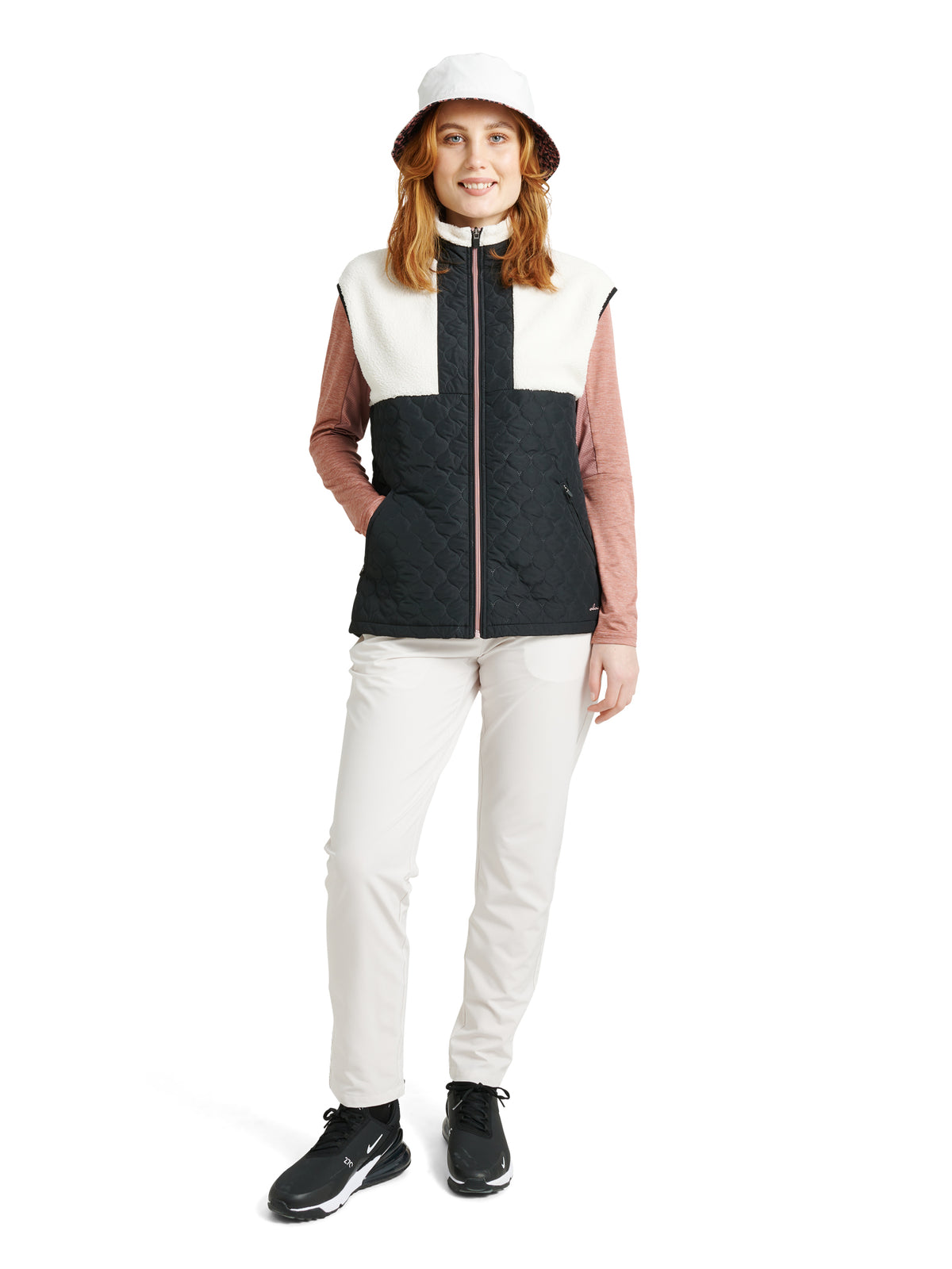 Lds Preston pile windvest - black-2