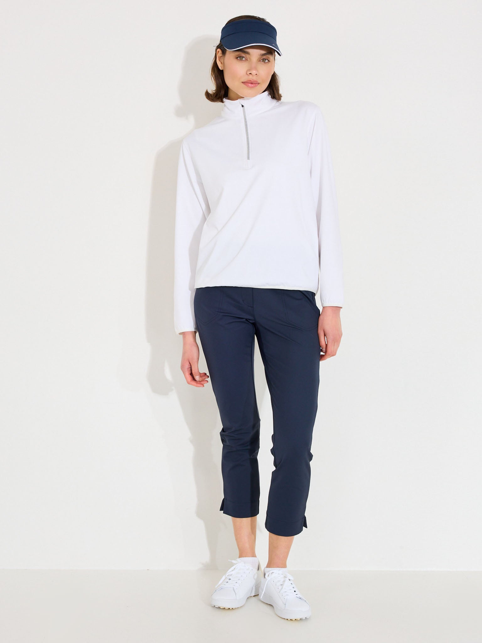 Lds Cradoc halfzip fleece - white-3