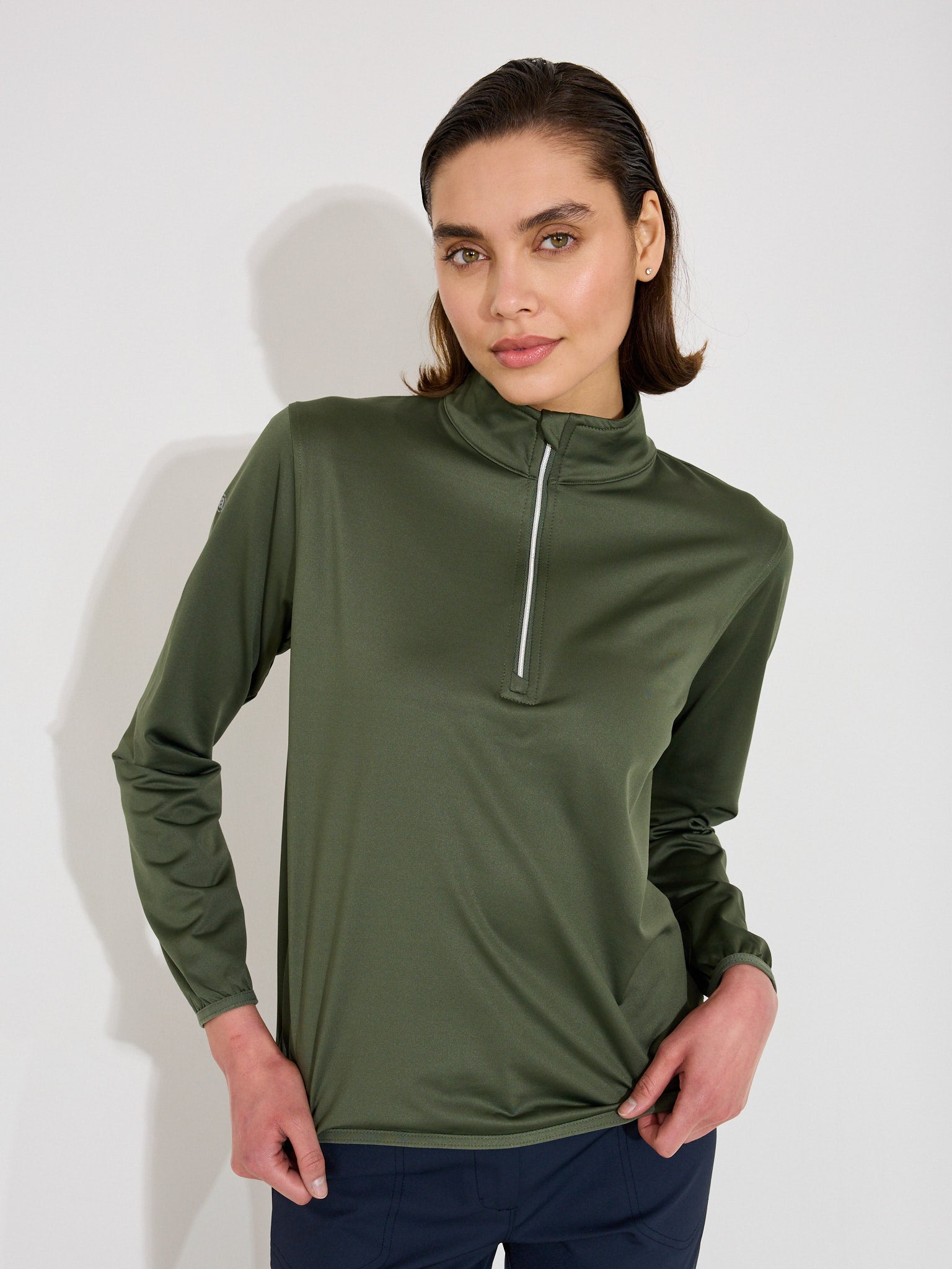 Lds Cradoc halfzip fleece - forest-1