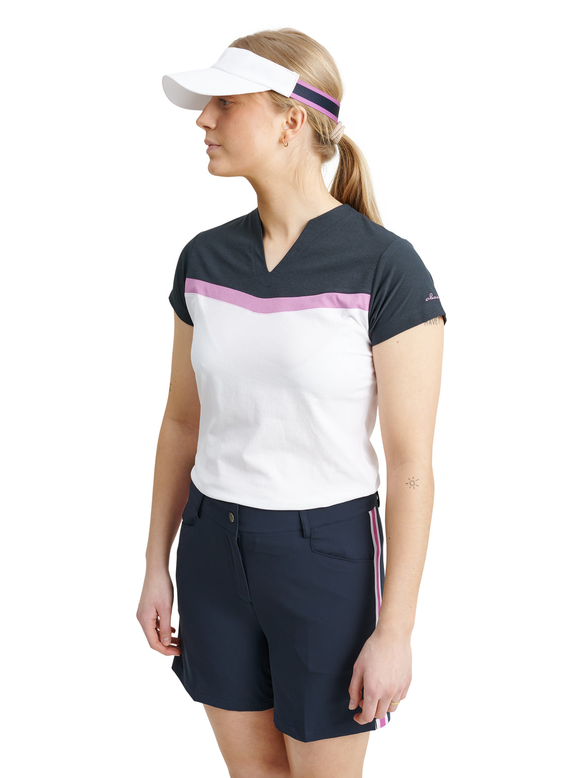 Lds Erin cupsleeve - white/iris-1