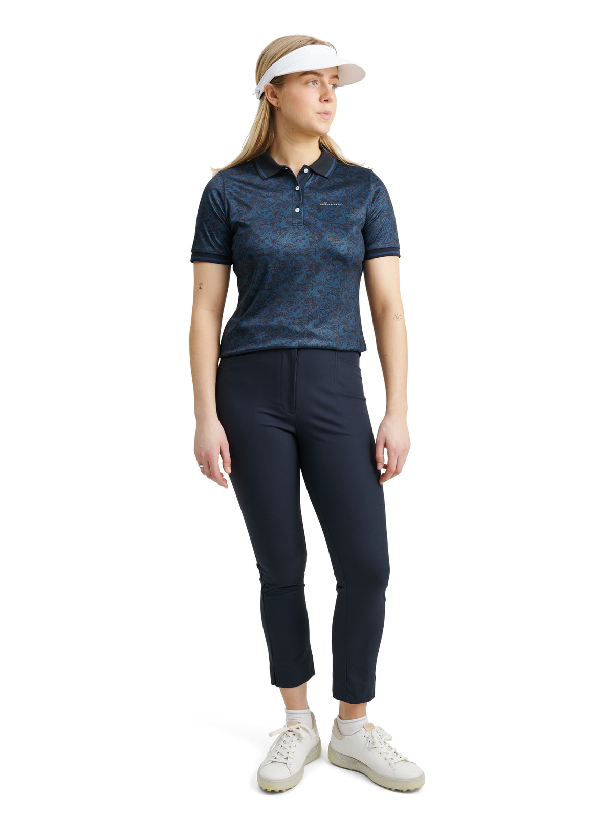 Lds Cherry polo - peacock blue-2