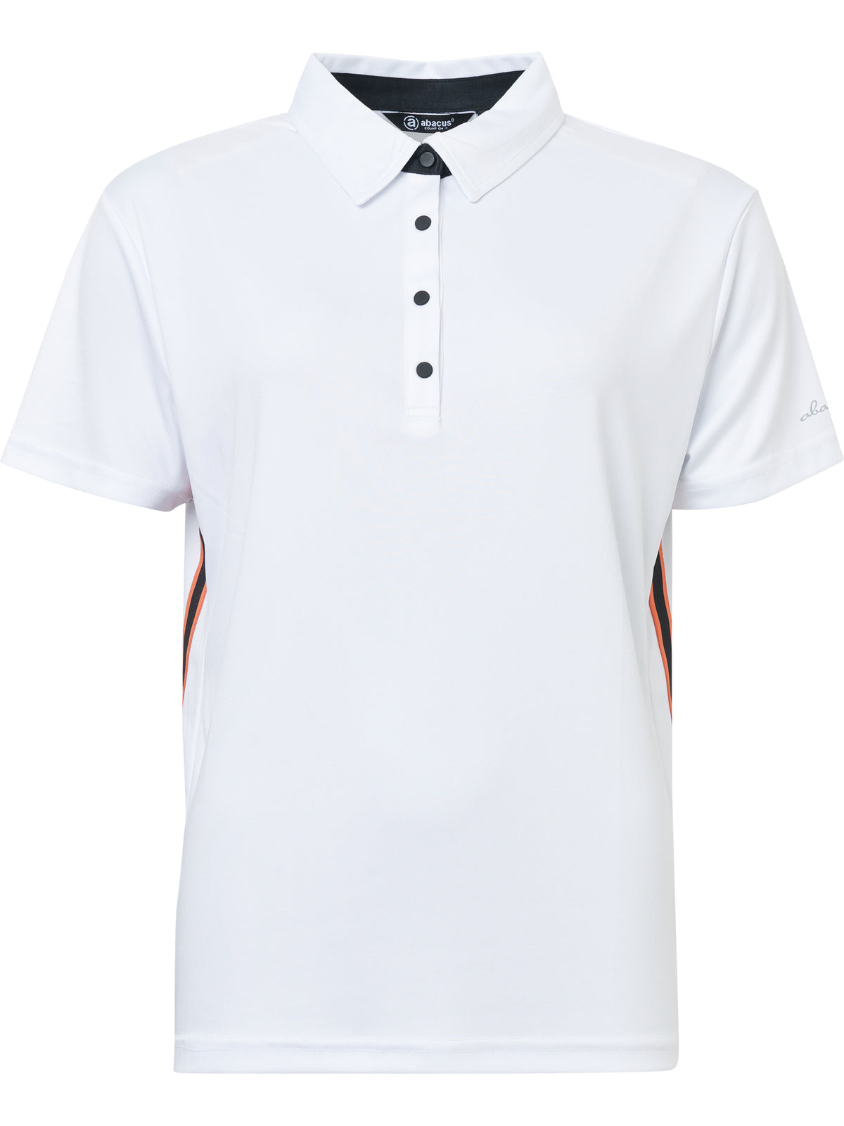 Lds Cherry stripe polo - white-5