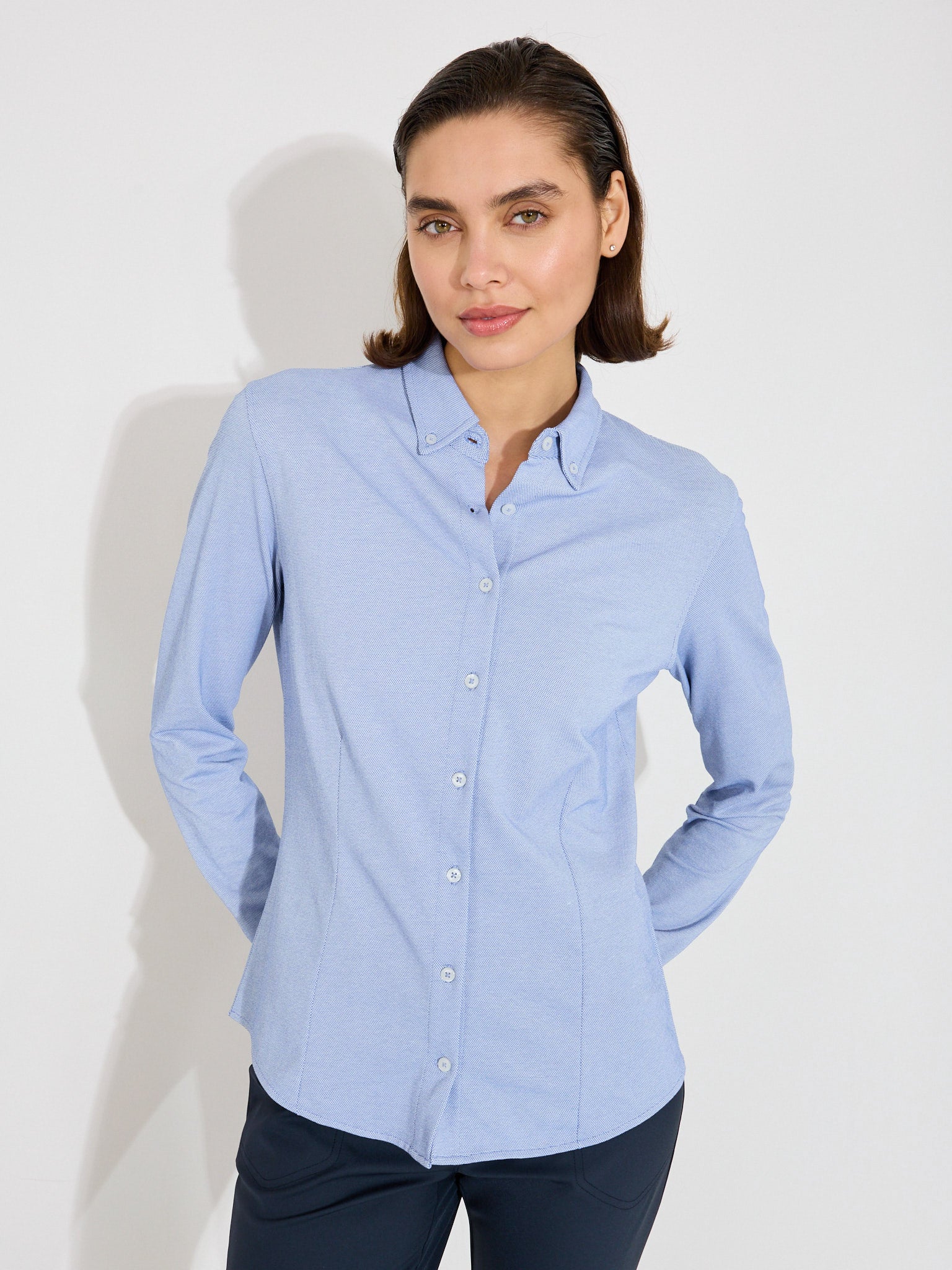 Lds Hillside shirt - oxfordblue-1