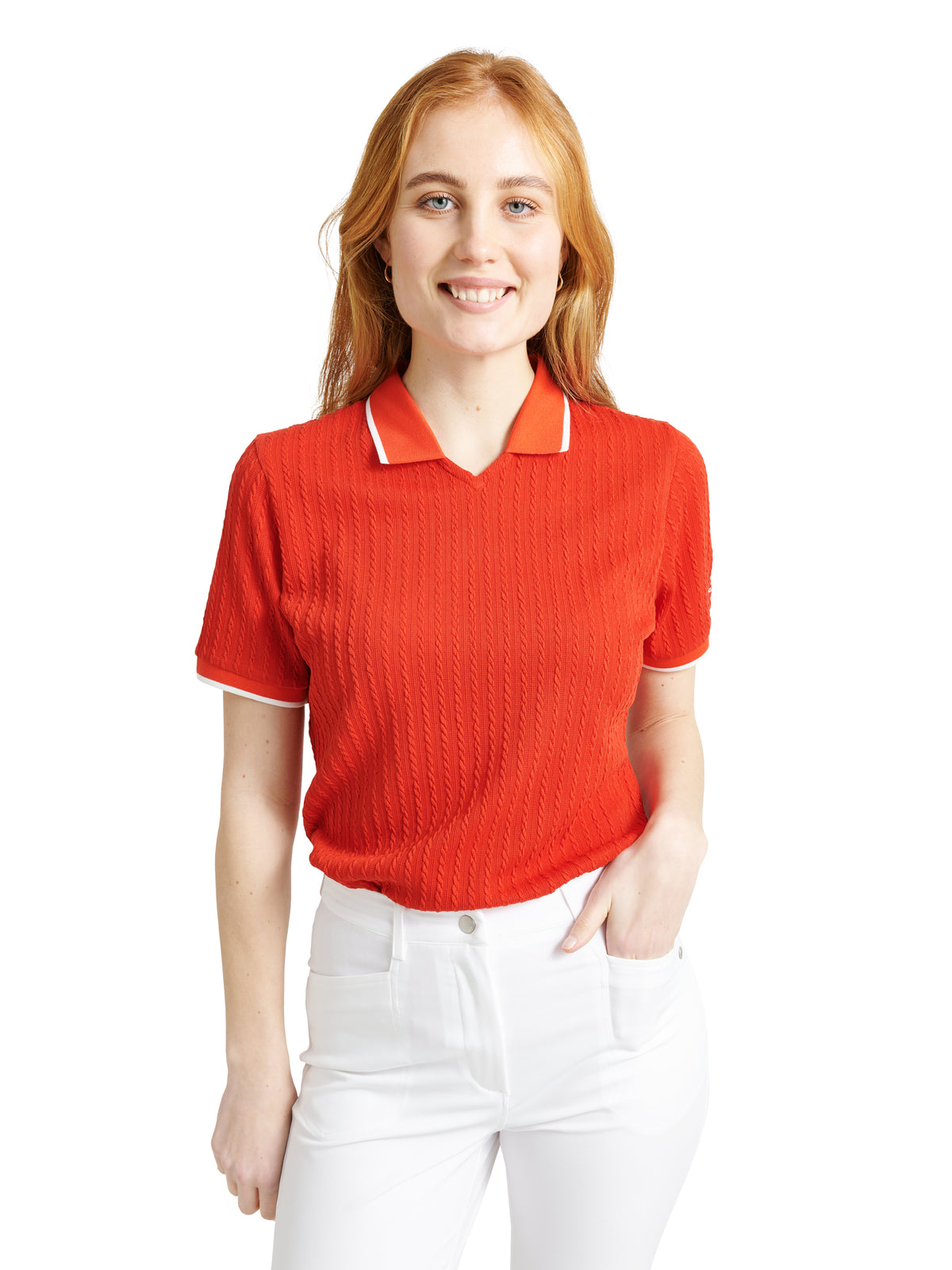 Lds Sand halfsleeve - poppy red-1