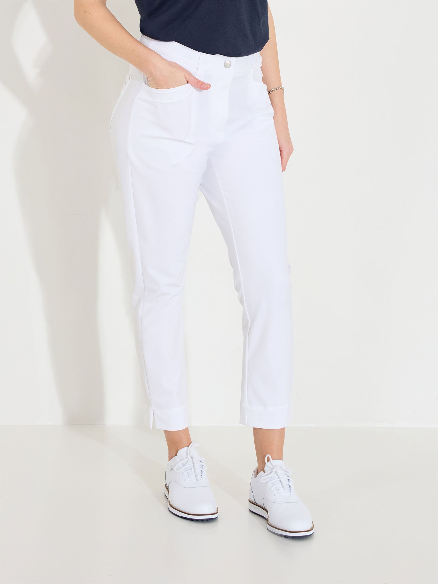 Lds Elite 7/8 trousers - white-1