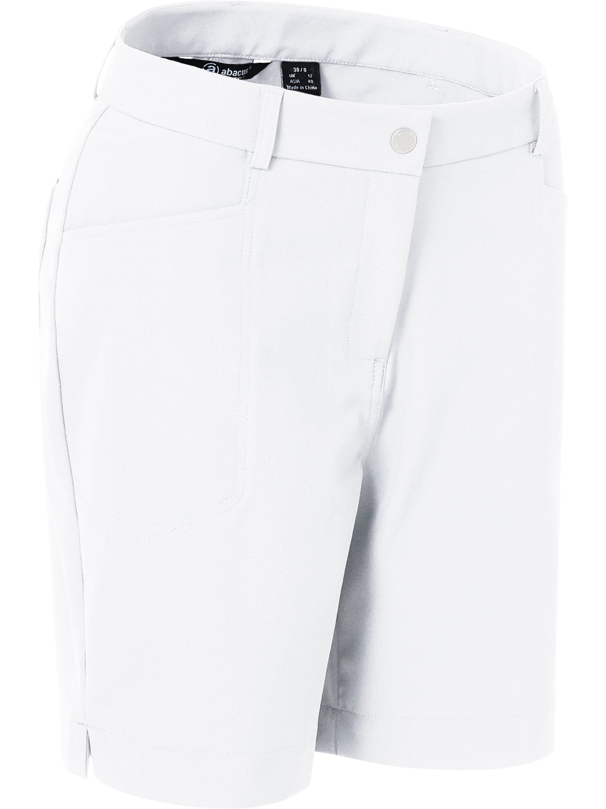 Lds Grace high waist shorts 45cm - white-1
