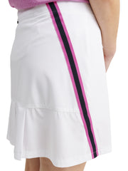 Lds Brook stripe skort 45cm - white/iris